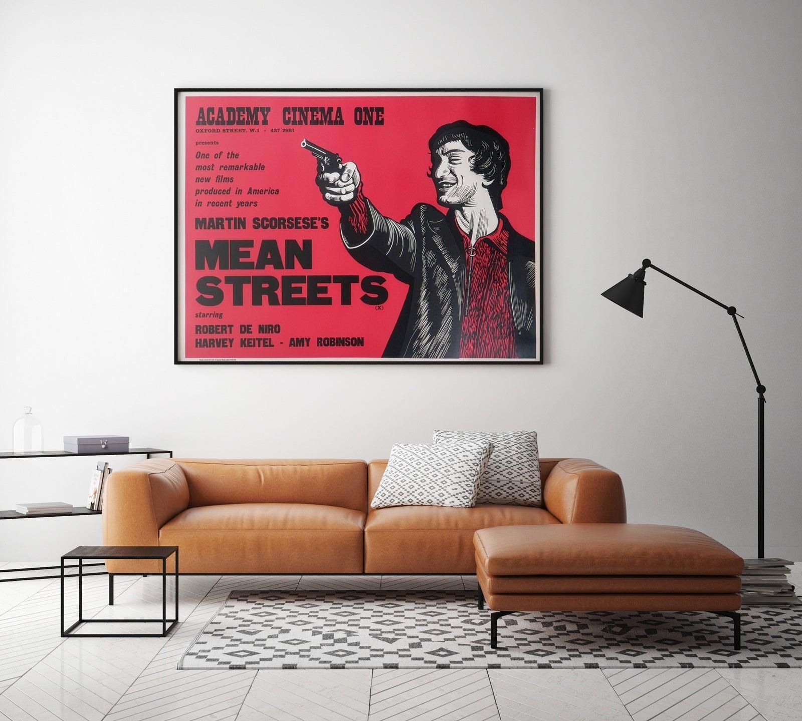 Mean Streets 1973 Academy Cinema Uk Quad Film Poster, Peter Strausfeld photo furniture