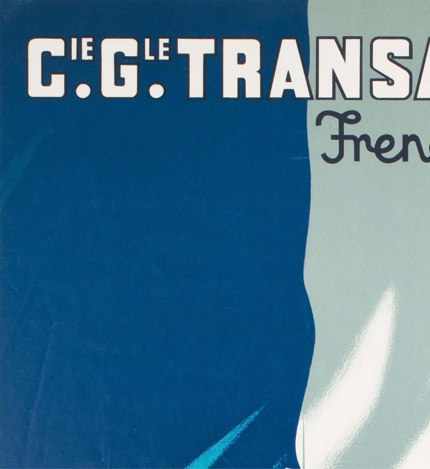 Cie Gle Transatlantique 1950s French Line Large Travel Poster Paul Colin photo for sale