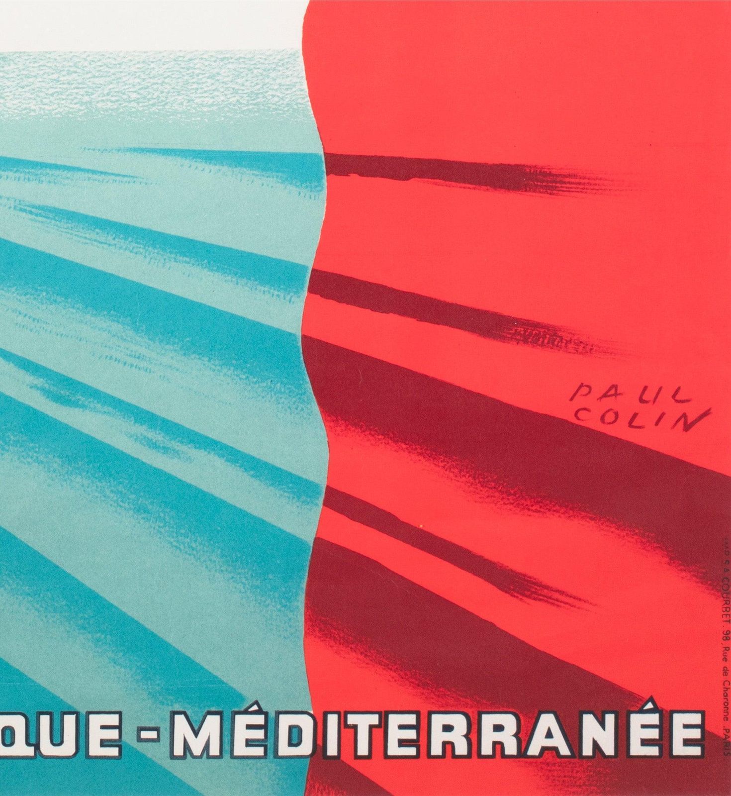 Cie Gle Transatlantique ca. jaren 1950 French Line grote reisposter Paul Colin photo vintage