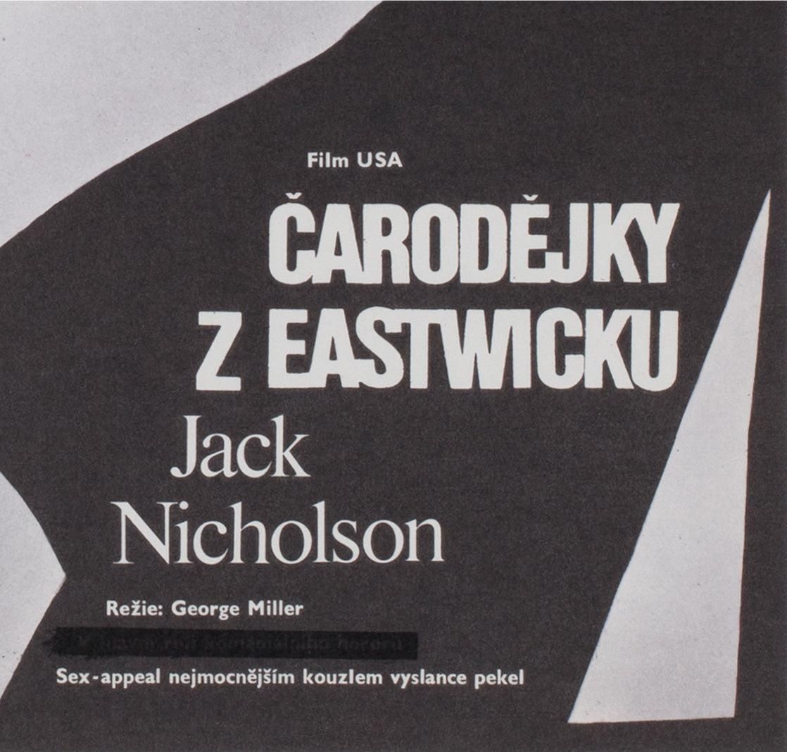 The Witches Of Eastwick 1989 Czech A3 Film Poster, Zdenek Vlach photo vintage