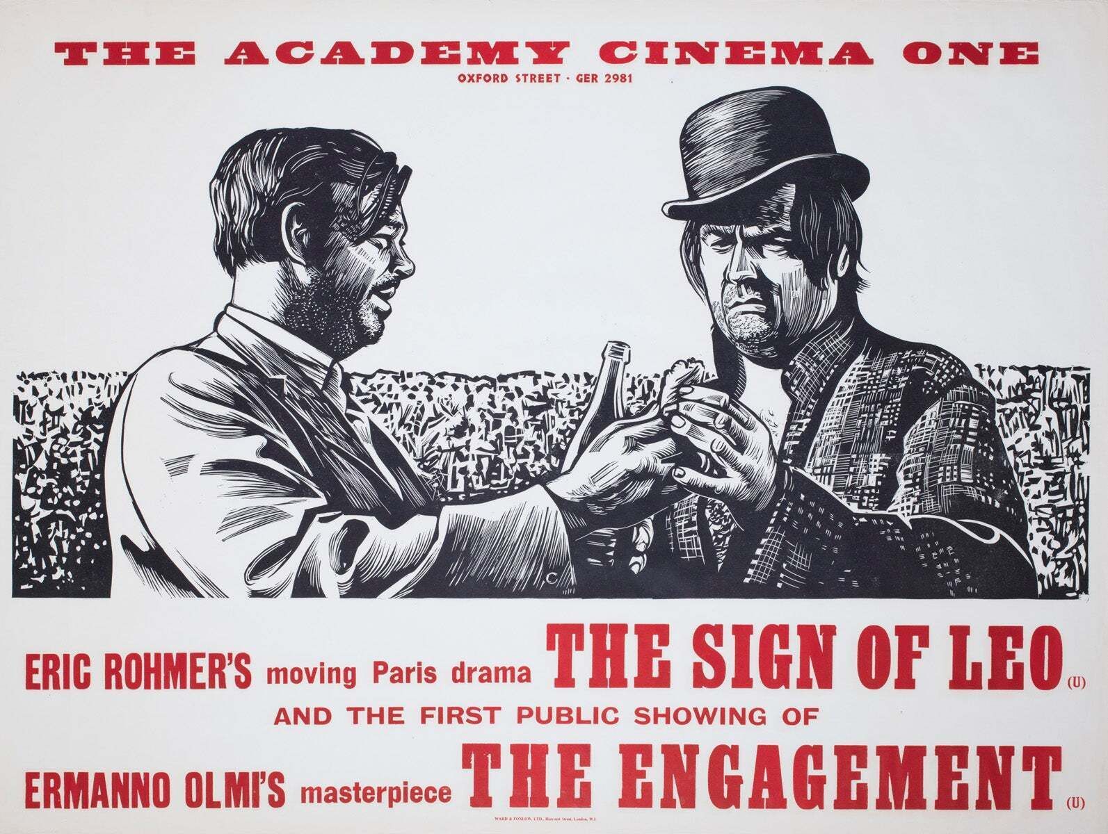 The Sign Of Leo 1963 Uk Quad Academy Cinema Film Poster, Peter Strausfeld