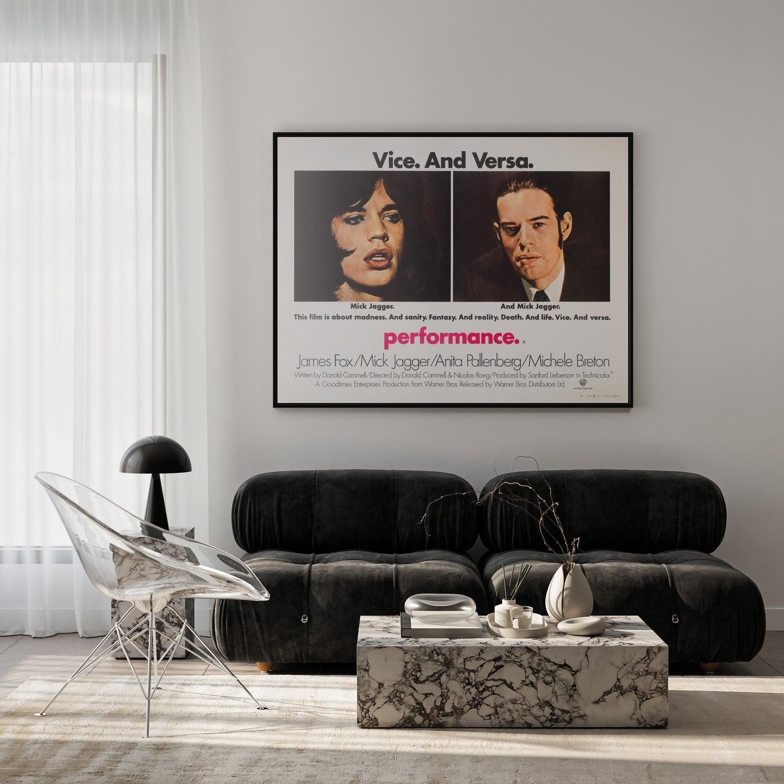 Performance 1970 Uk Quad Film Poster photo furniture