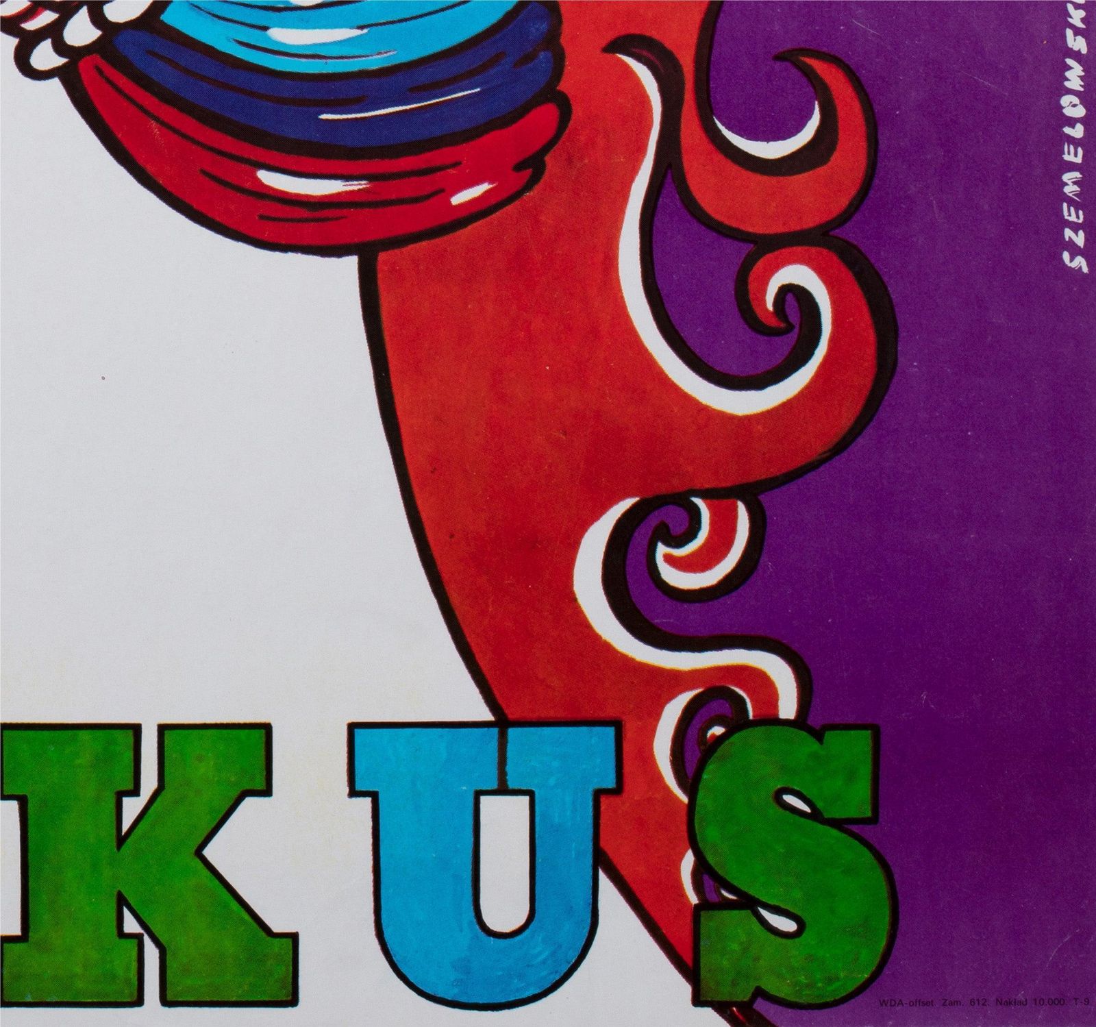 Zirkus Colourful Horse 1970s Polish Circus Poster, Szemelowski photo vintage
