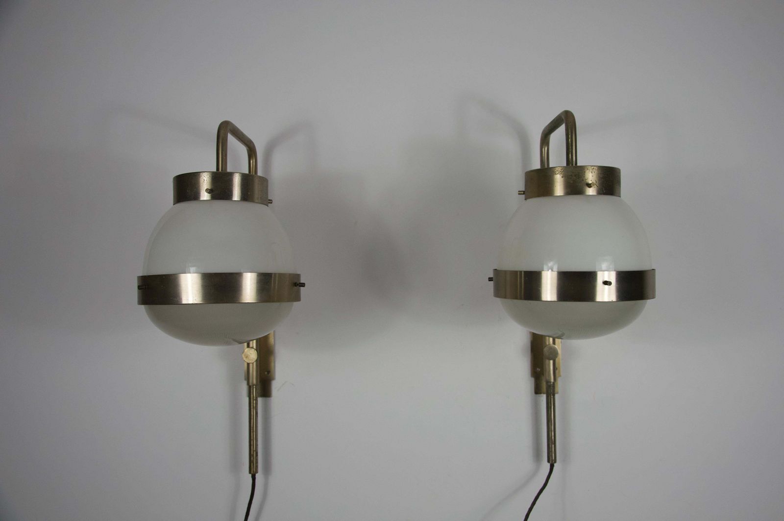 Pair Of Delta Wall Lamps By Sergio Mazza For Artemide, Italy, 1960s photo Lighting