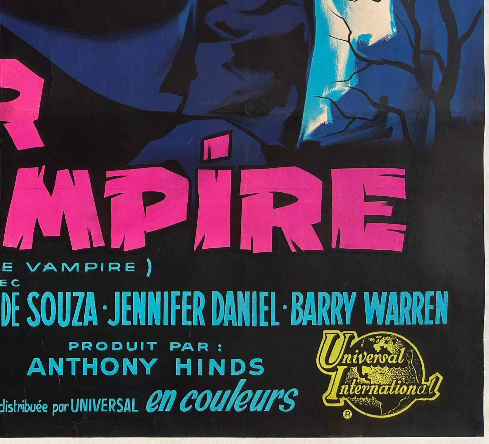 The Kiss Of The Vampire 1964 French Grande Film Poster, Guy Gerard Noel photo vintage