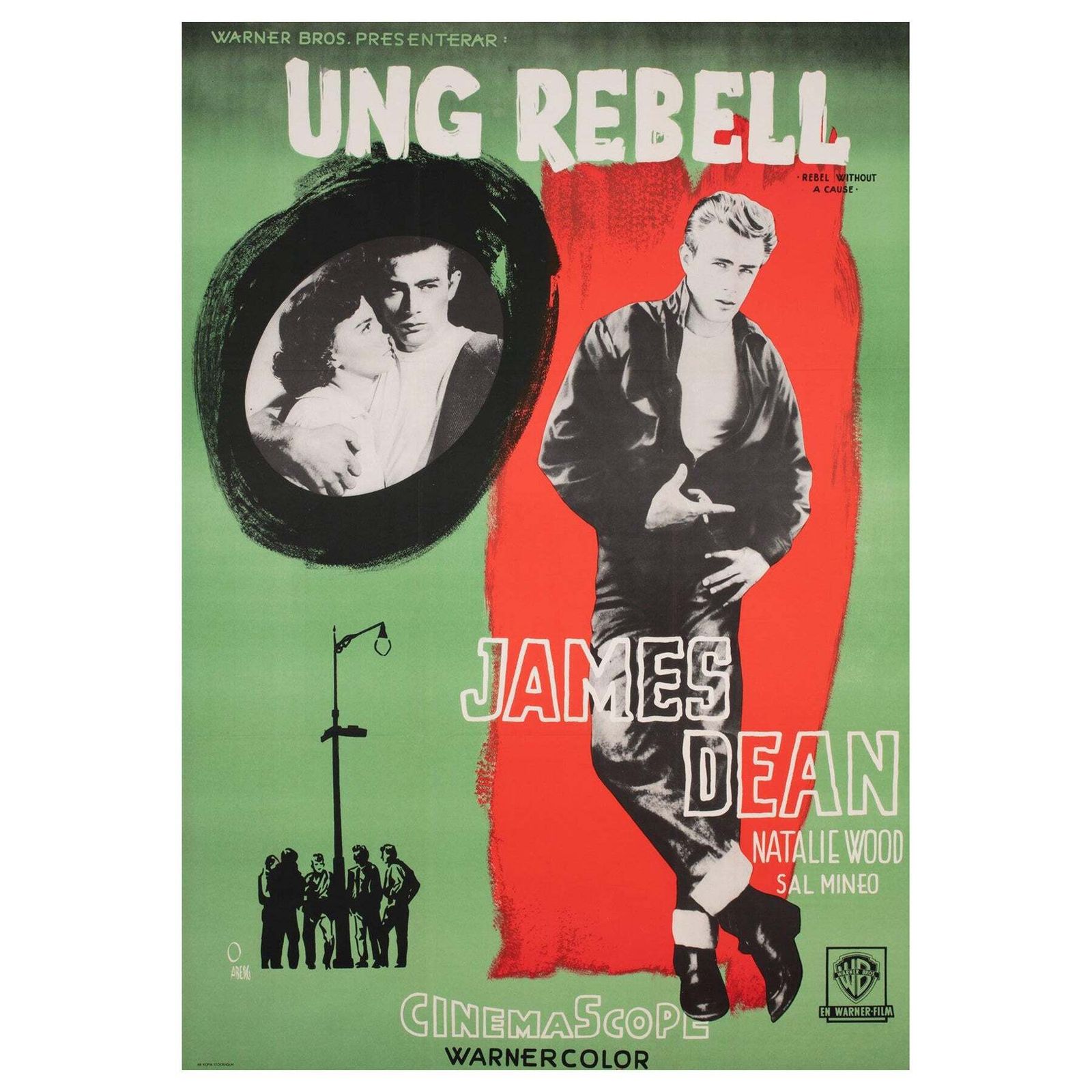 Rebel Without A Cause 1956 Swedish 1 Sheet Film Poster, Gosta Aberg