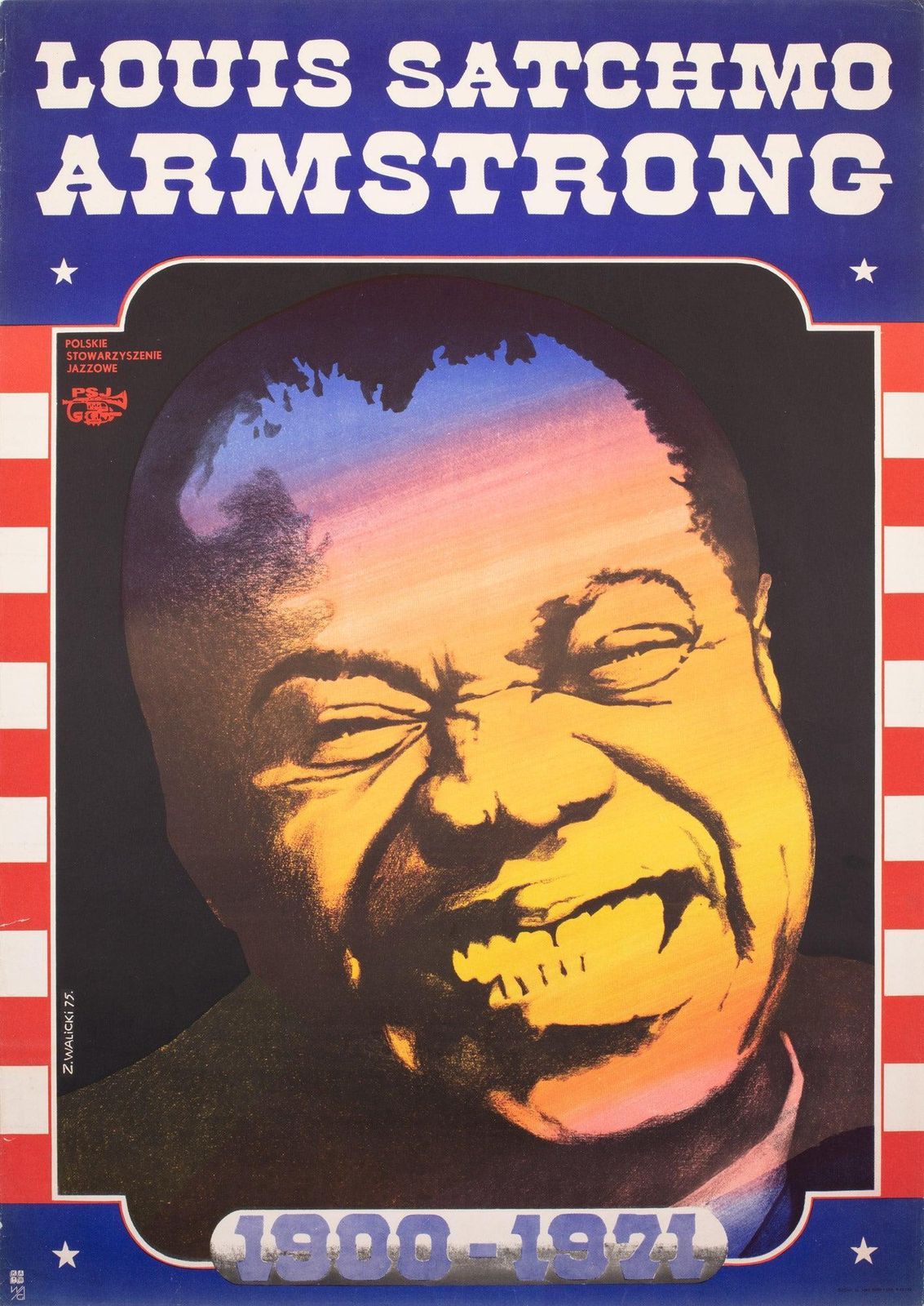 Louis Armstrong 1975 Polish Jazz Poster, Walicki photo furniture