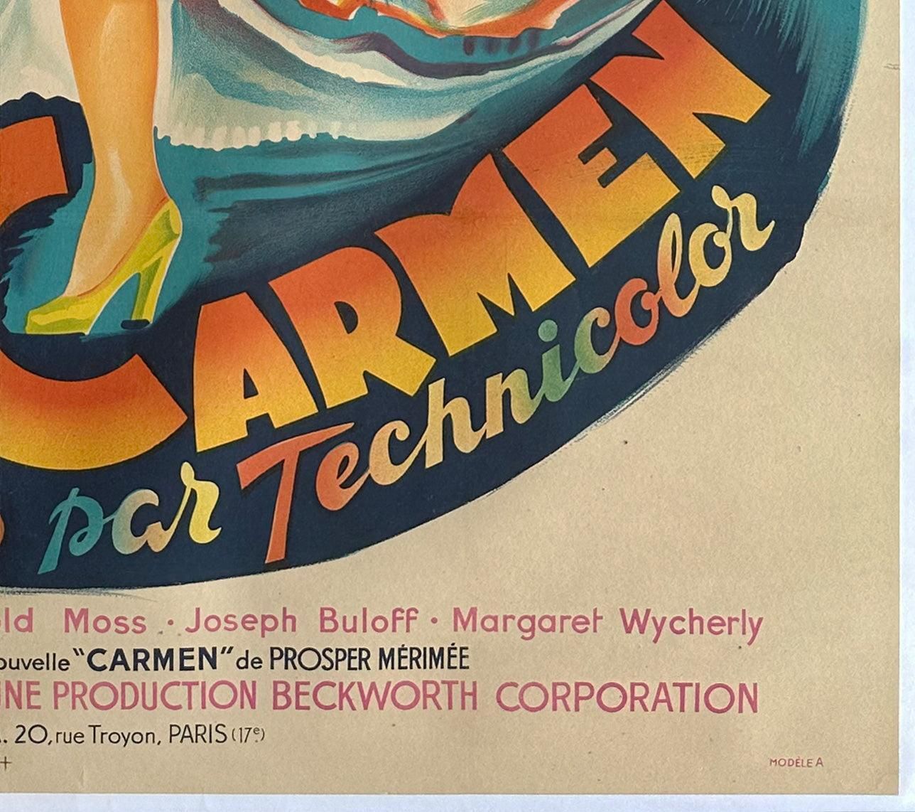 The Loves Of Carmen 1948 French Grande Film Poster, Constantin Belinsky photo vintage