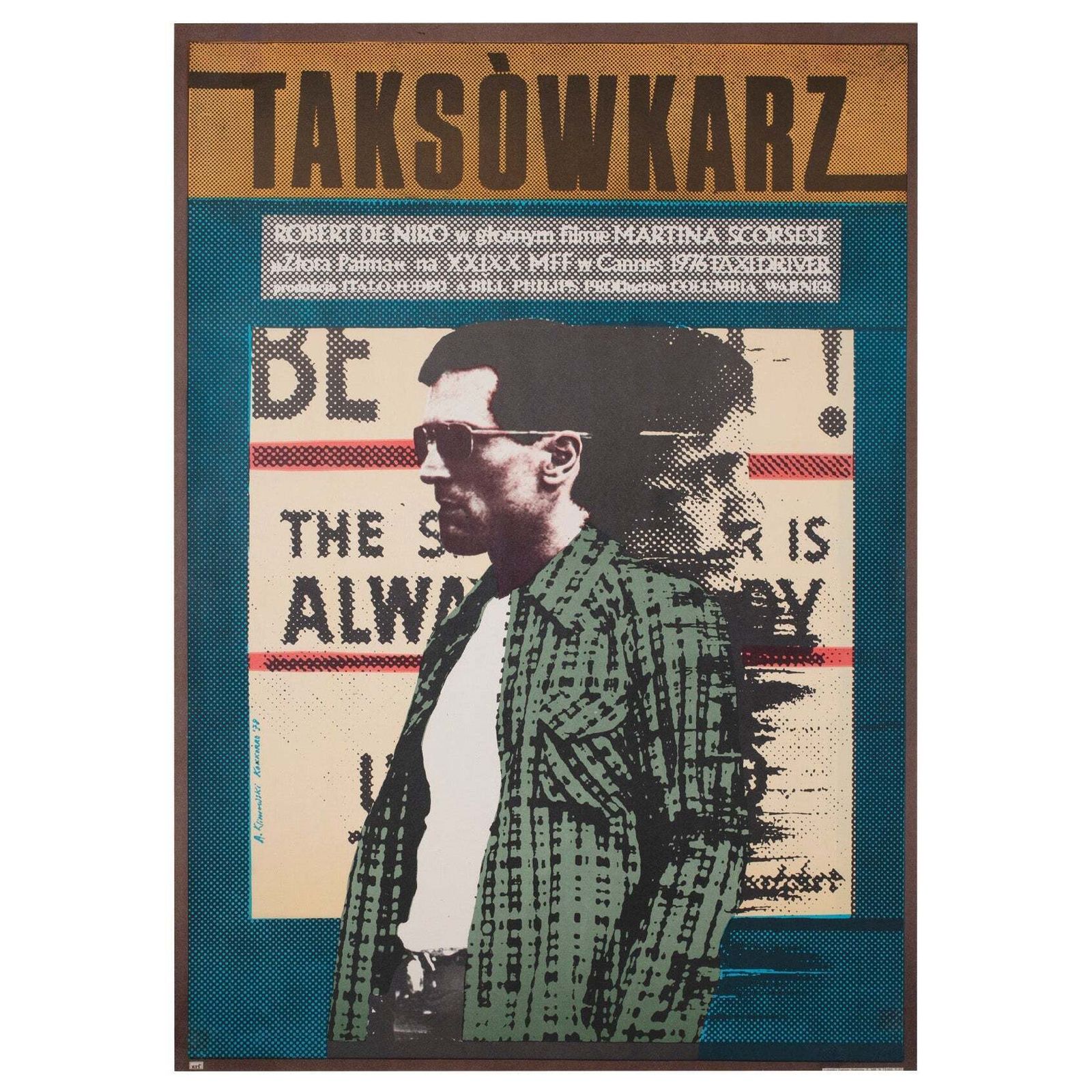 Taxi Driver 1978 Polish B1 Film Poster, Andrzej Klimowski