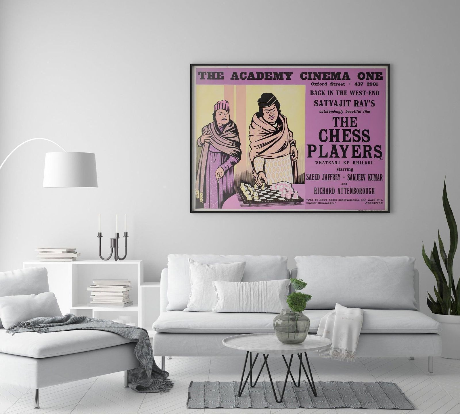 The Chess Players 1977 Uk Quad Academy Cinema Film Poster, Peter Strausfeld photo furniture