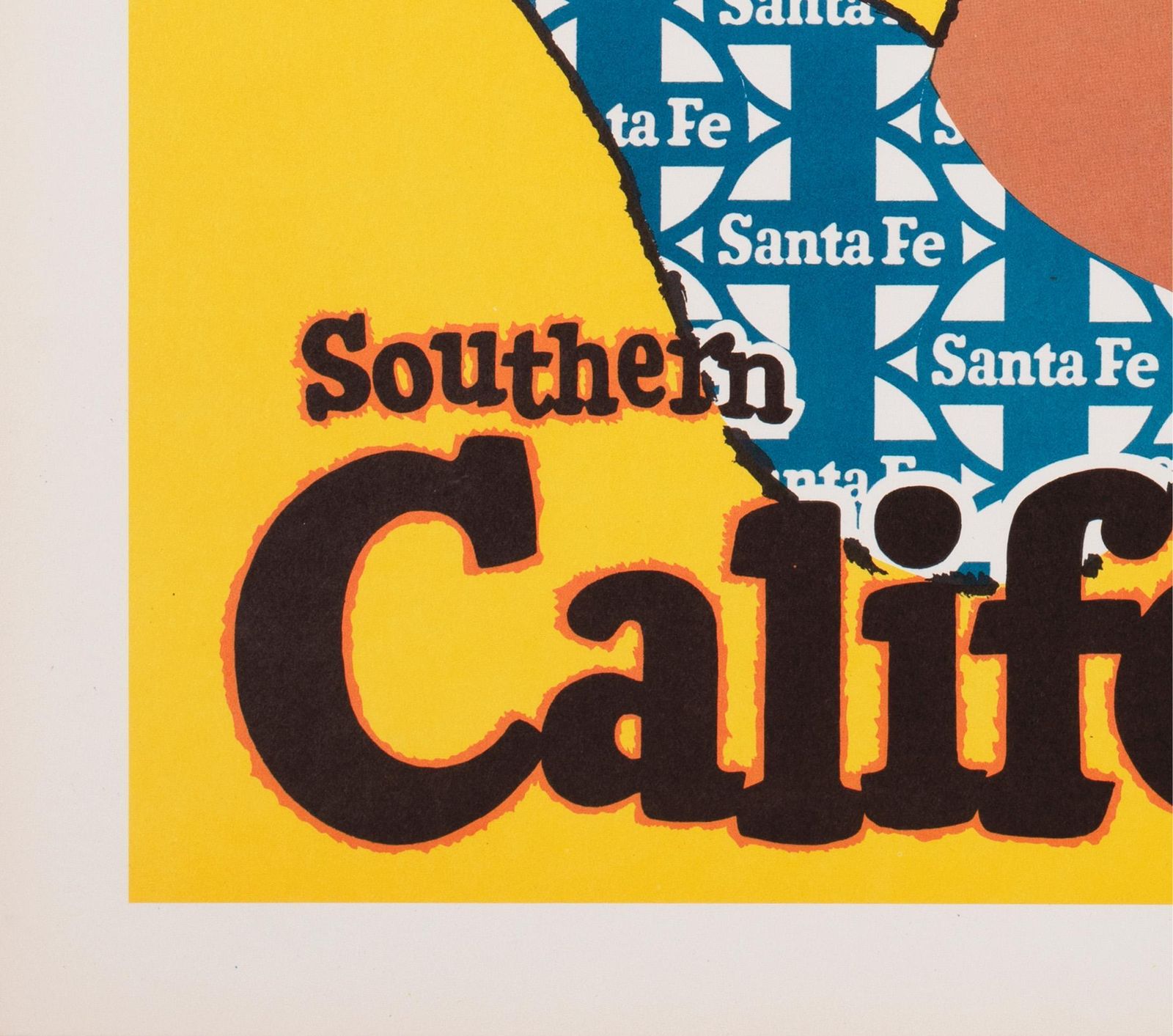 Southern California C1950s Santa Fe Railway Travel Poster photo buy