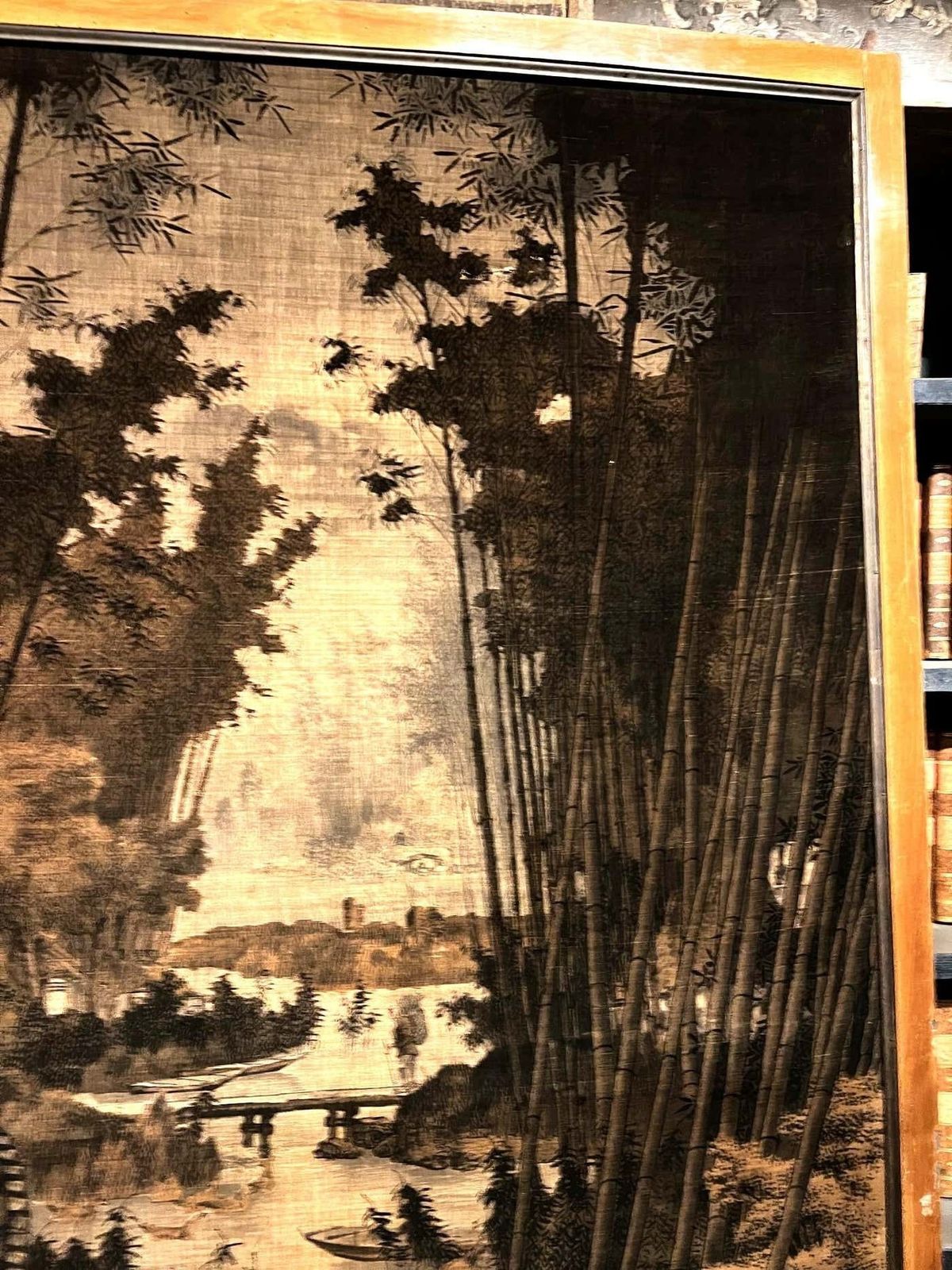 Tapestry On Canvas Depicting Landscape, Provenance Japan photo Art