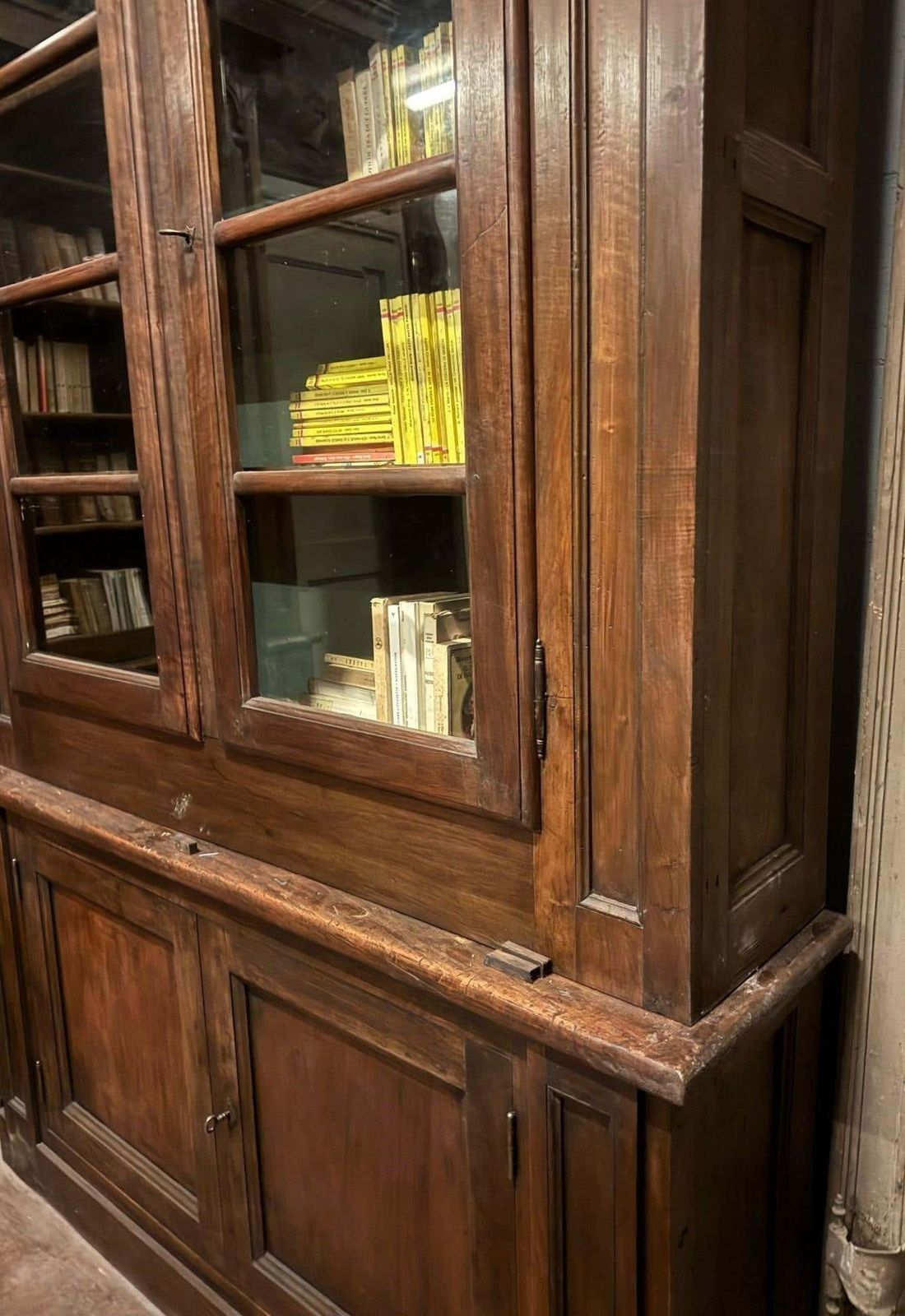 No. 3 Elegant Walnut And Poplar Bookcases, Gilt Frieze, Italy photo for sale