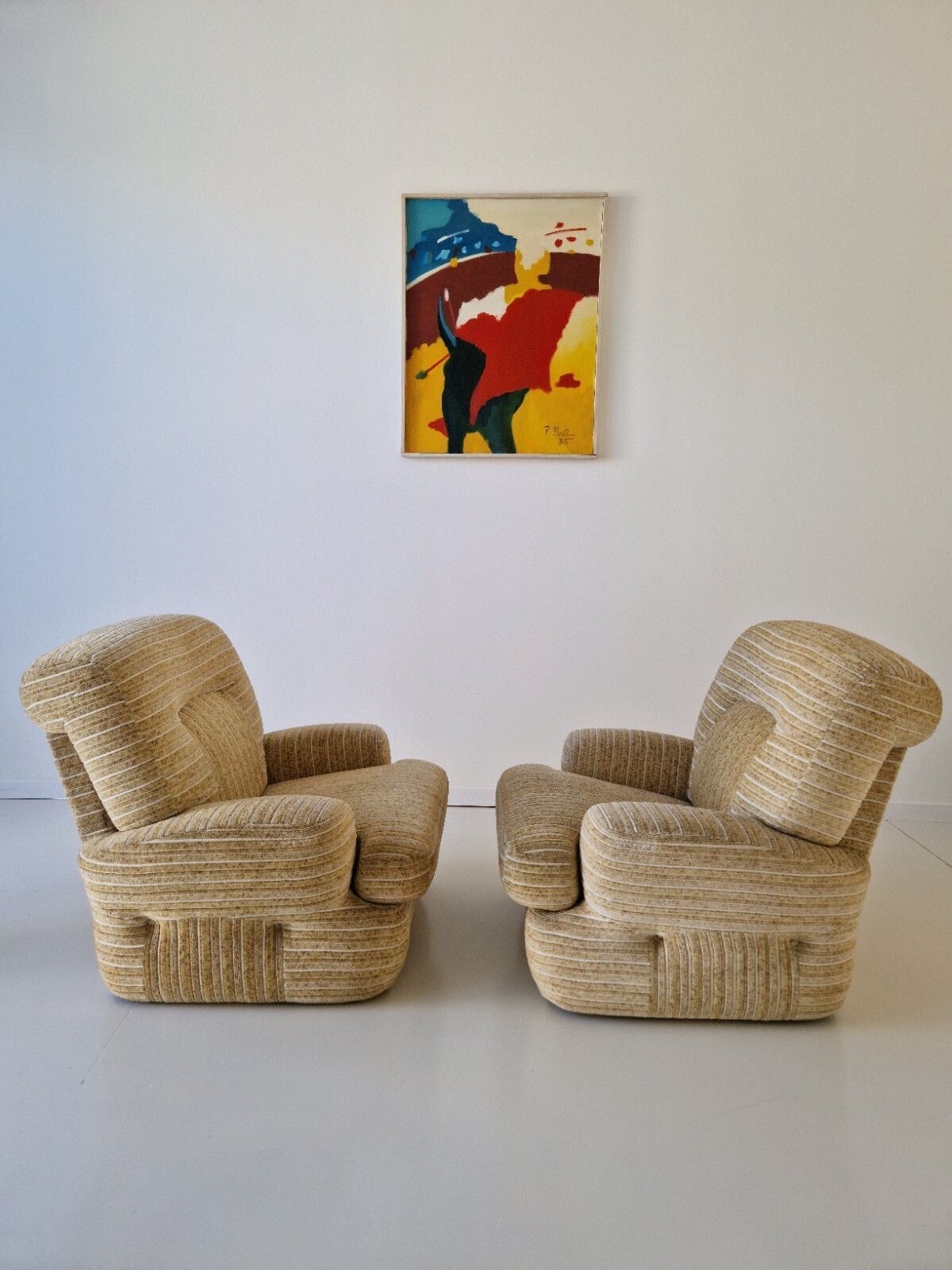 Pair Of Post Modern Italian Club Armchairs 1970s Saporiti photo furniture