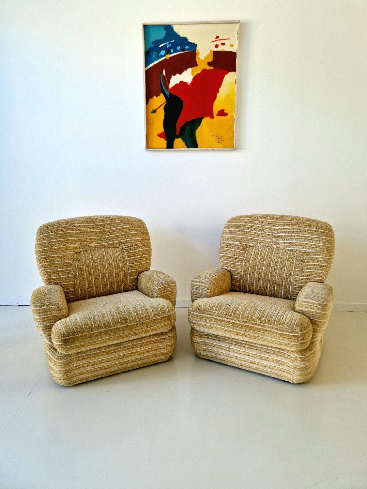 Pair Of Post Modern Italian Club Armchairs 1970s Saporiti photo buy