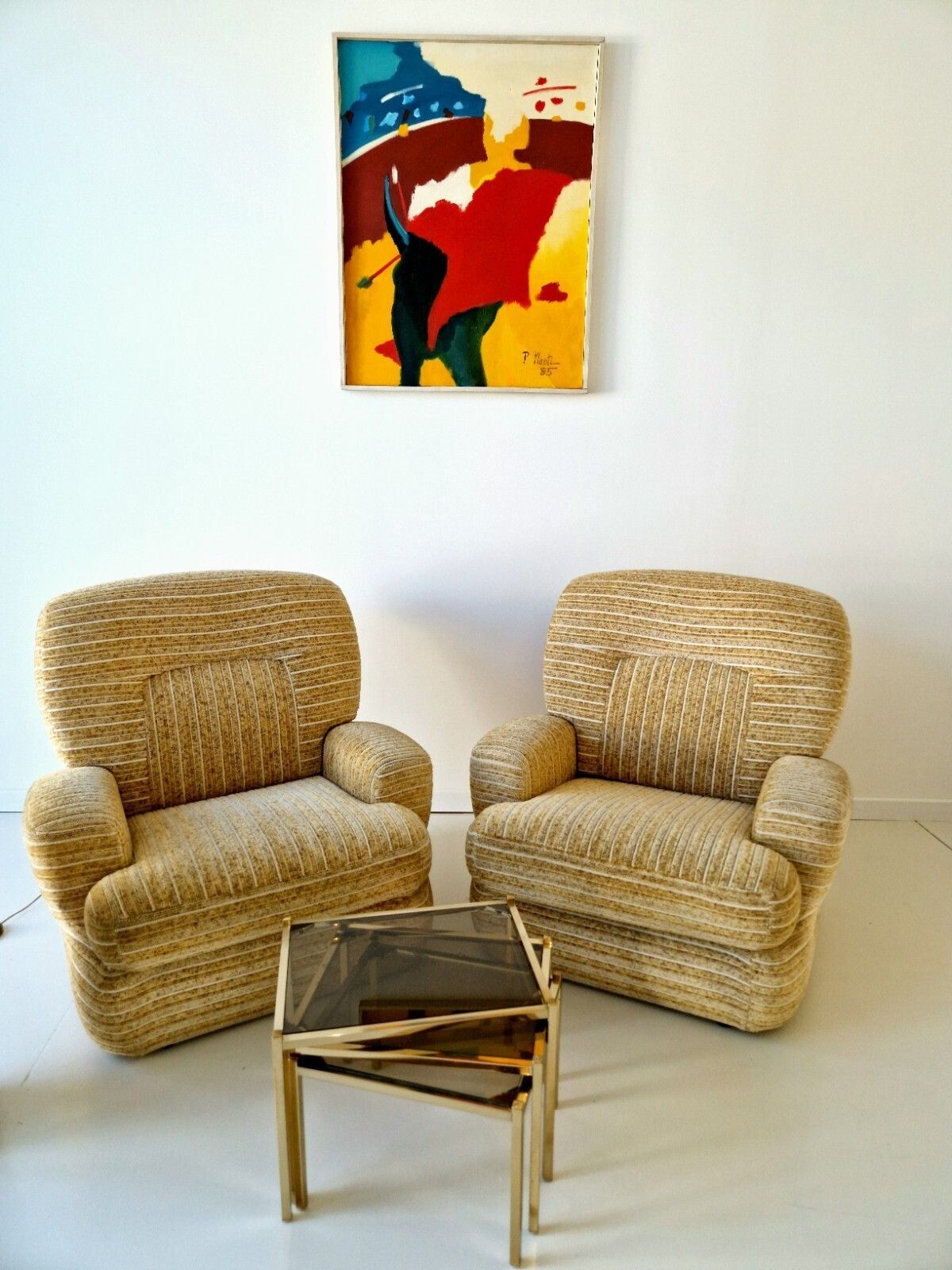 photo vinterior Pair Of Post Modern Italian Club Armchairs 1970s Saporiti