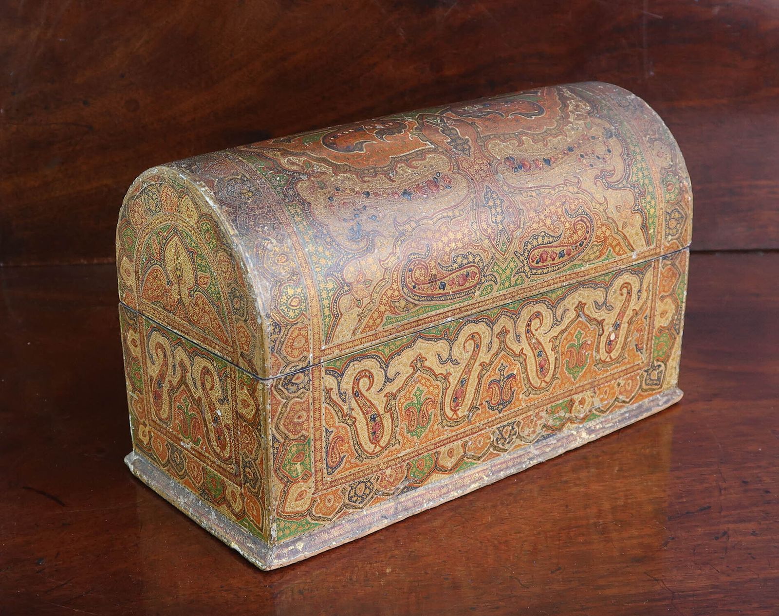 Antique Kashmiri Dome Topped Stationary Box. Late 19th Century photo furniture