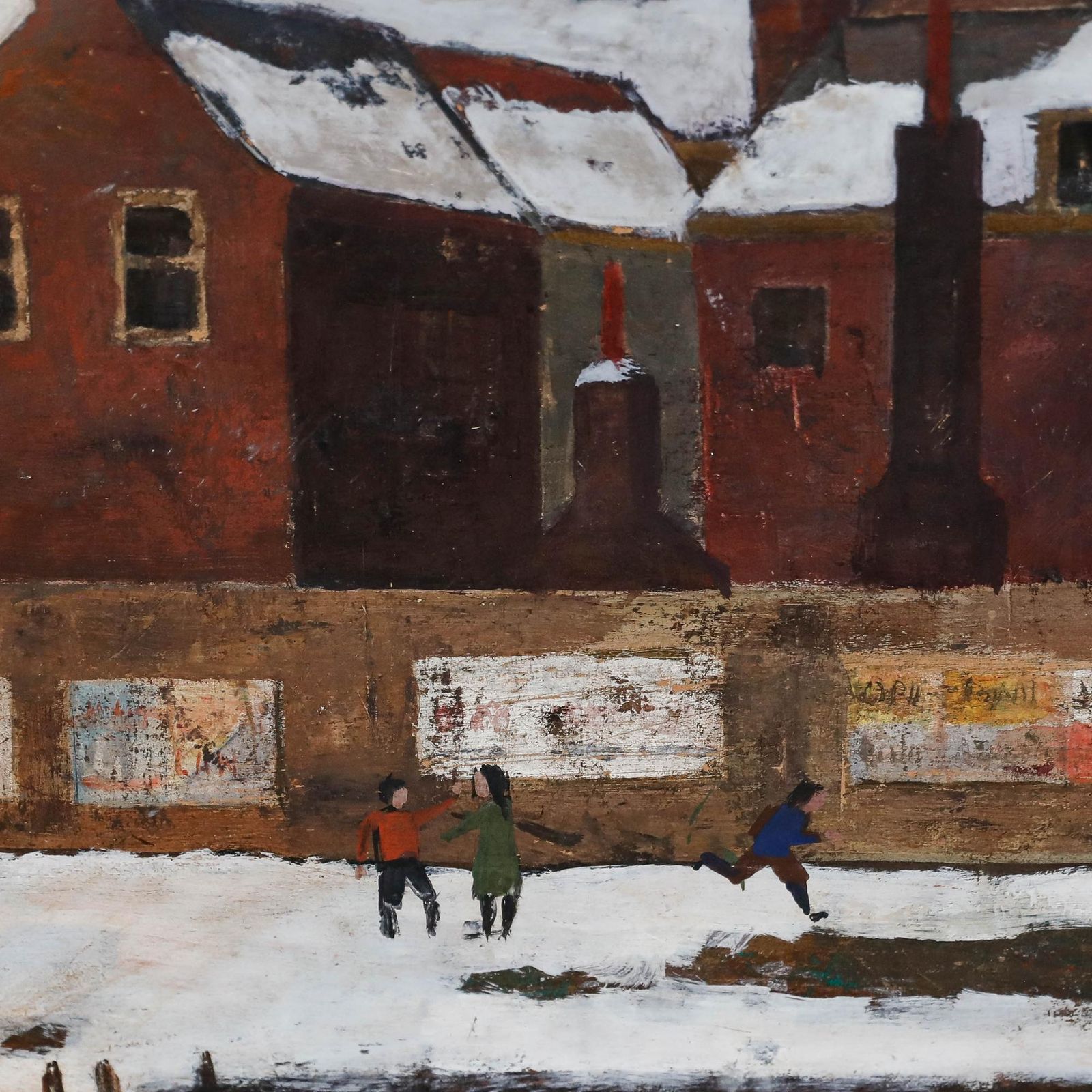 Tadeus Van Eijsden (1900 1980)   Framed Oil, Snow Day By The Canal photo Art