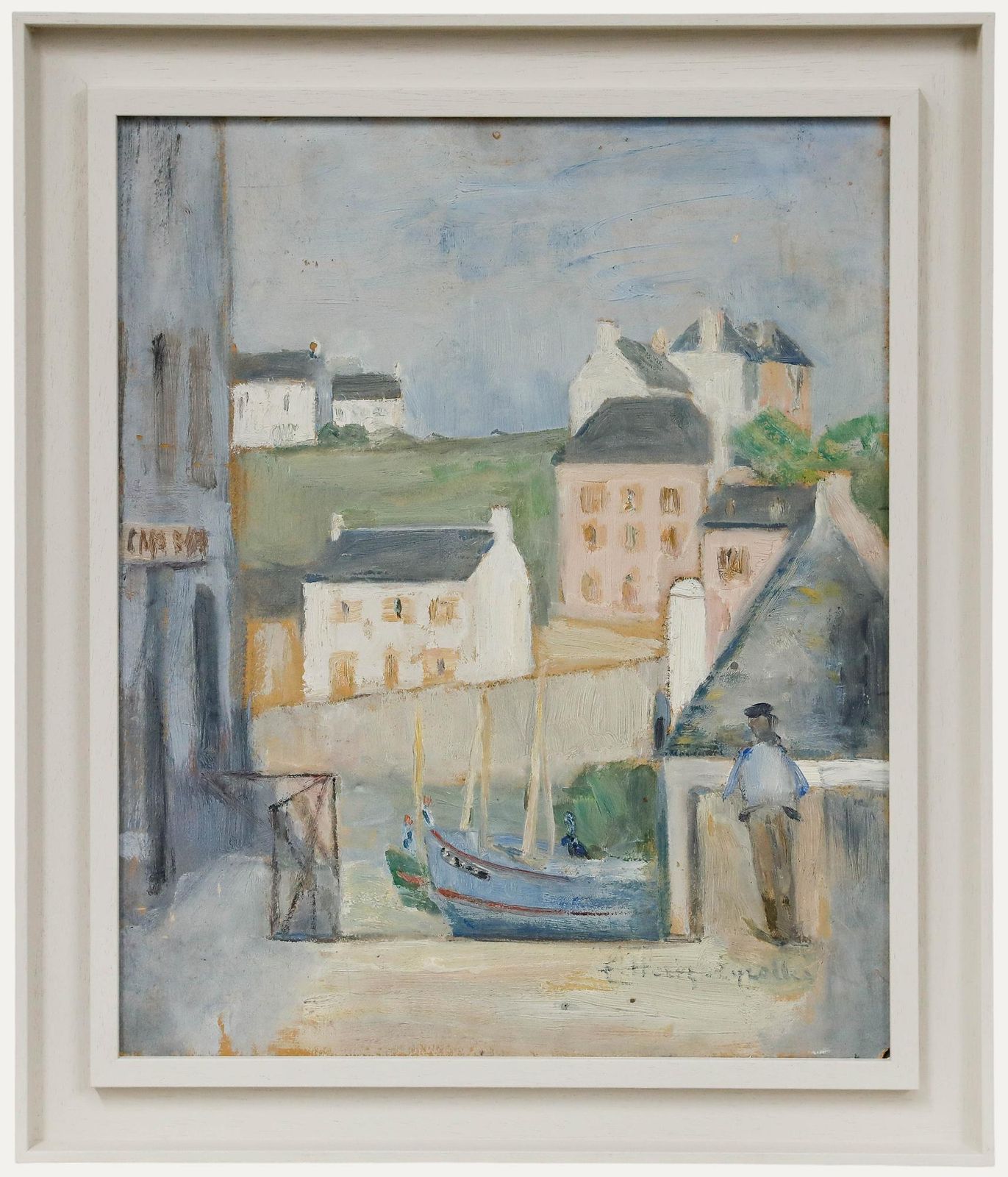 Cecile Hertz Eyrolles (1875 1974)   Mid 20th Century Oil, Fishing Village