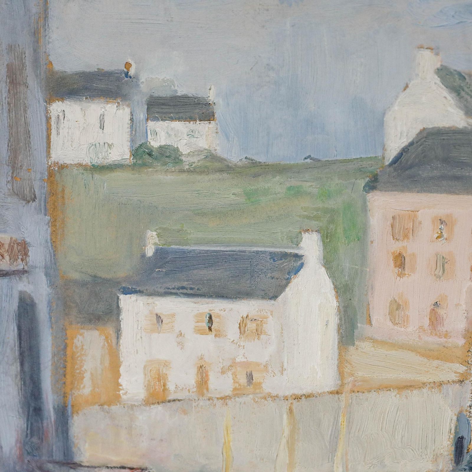 Cecile Hertz Eyrolles (1875 1974)   Mid 20th Century Oil, Fishing Village photo 550.0