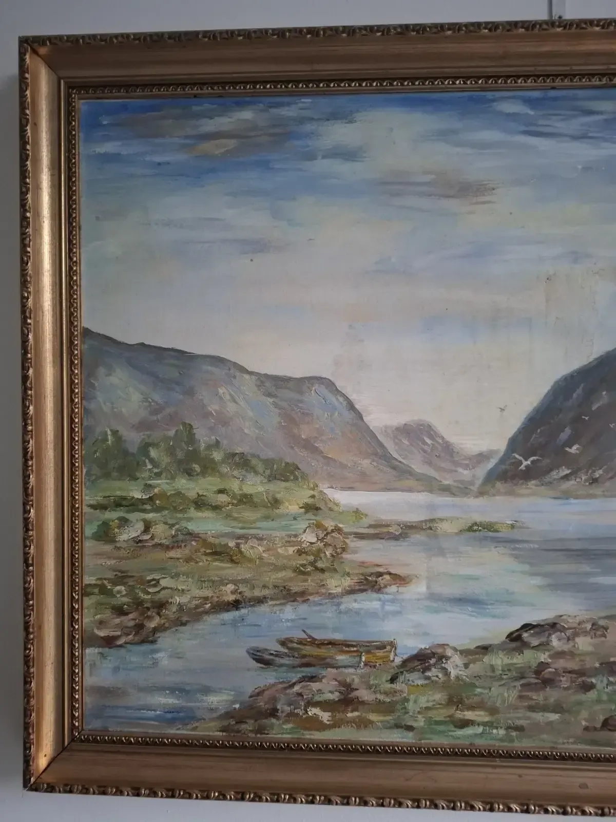 Vintage Original Oil Painting On Canvas By Isaac Magee Northern Ireland photo vinterior