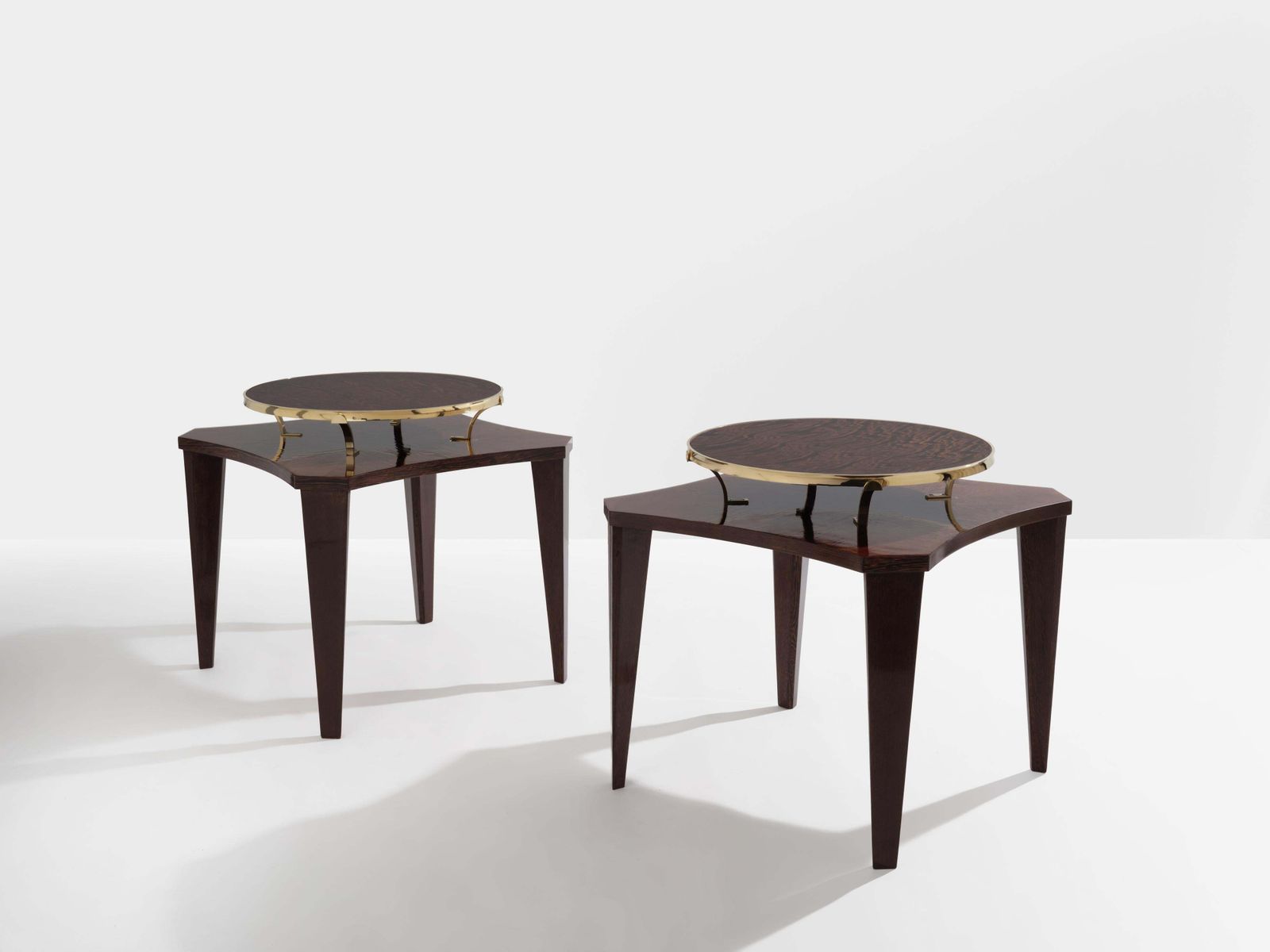 Paire de tables d'appoint en wengé et laiton Alberto Pinto, années 1990 photo furniture