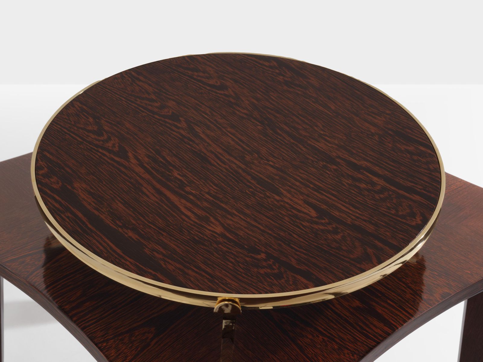 Alberto Pinto Pair Of Wengé And Brass Side Tables 1990s photo vinterior
