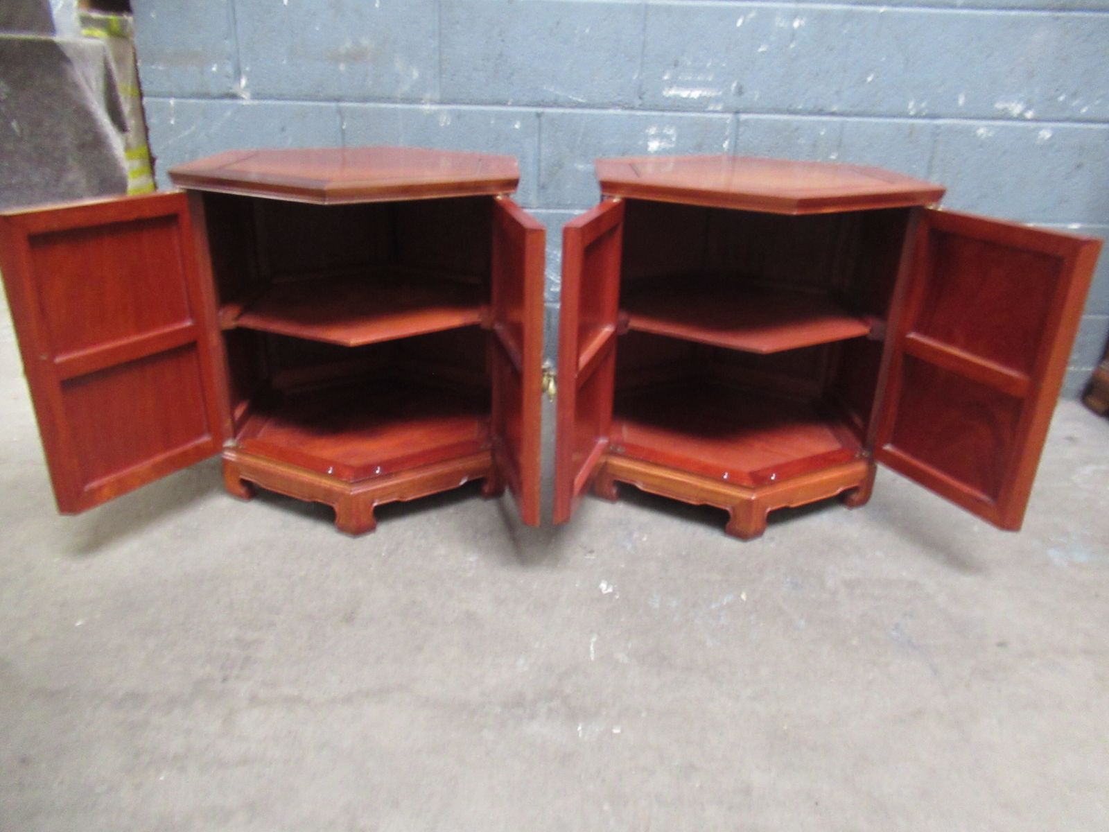 A Pair Of  Hard Wood   Chinese    Side  Cabinets photo vinterior