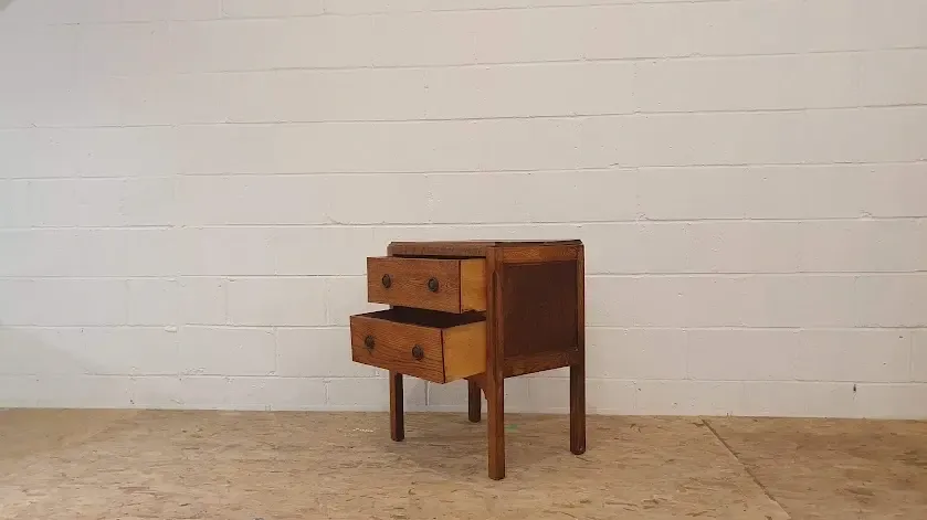 Petite 1920s Antique Golden Oak Chest Of Two Drawers photo furniture