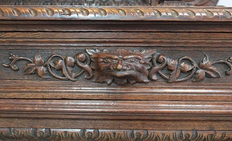 Furniture Sideboard Buffet Renaissance Spirit Oak 1900 photo