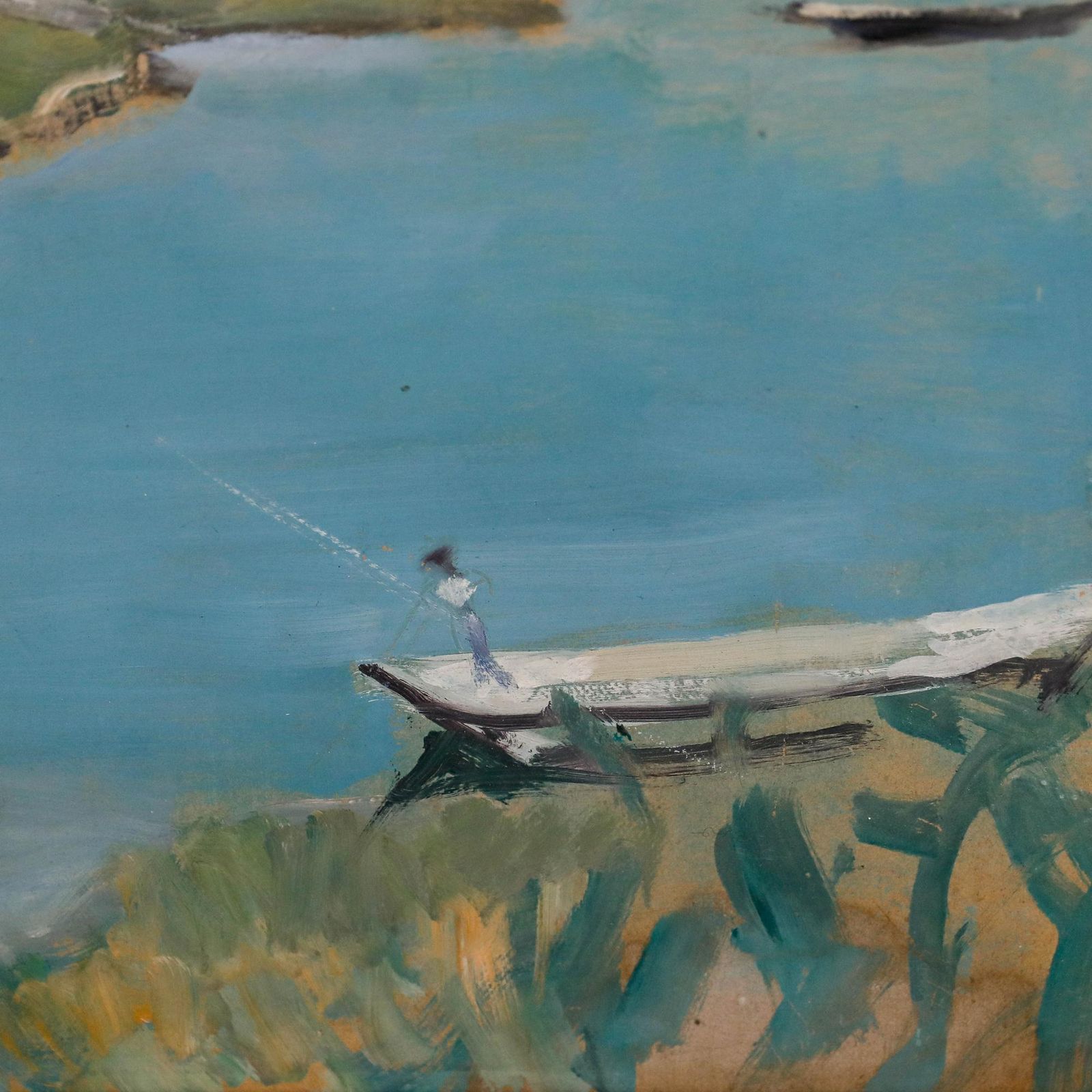 Cecile Hertz Eyrolles (1875 1974)   Mid 20th Century Oil, Summer By The Bay photo 550.0