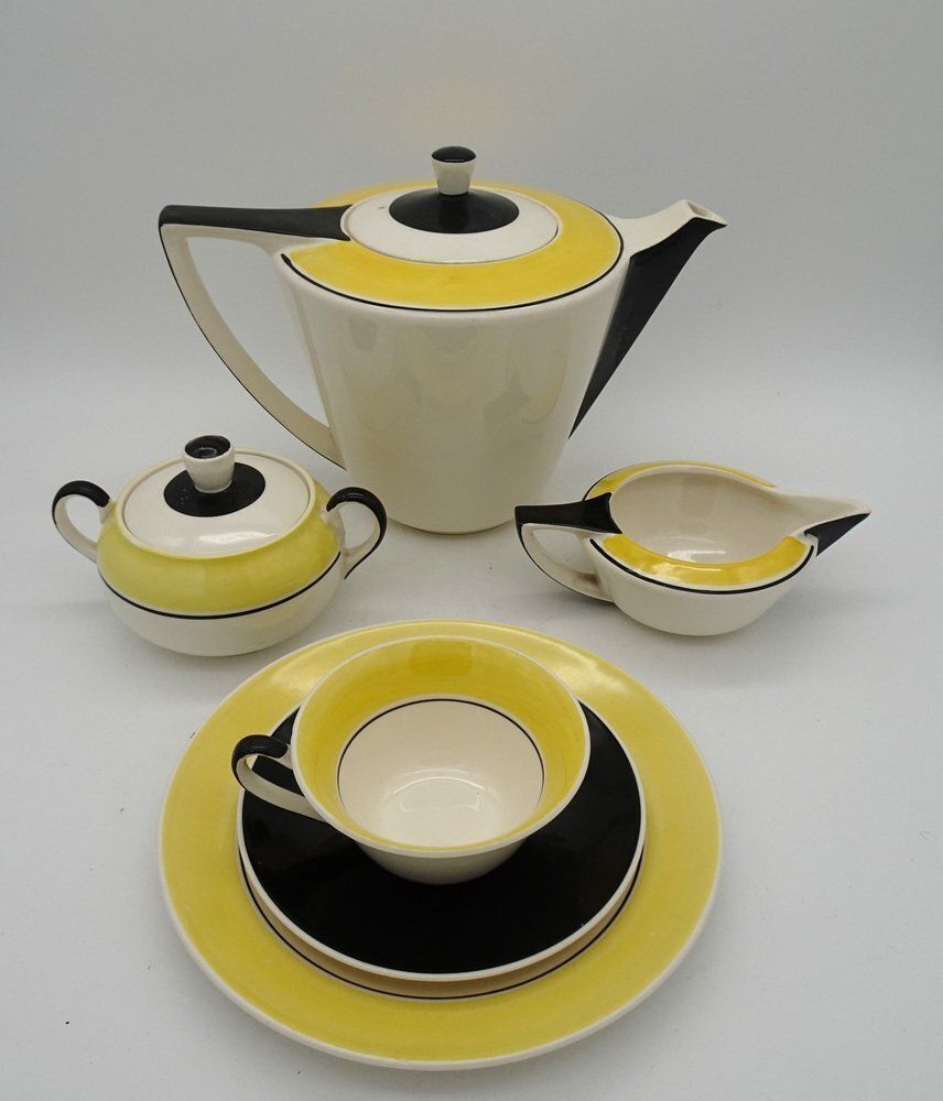 photo buy Art Deco Dutch Ineke Service Set By Edmond Bellefroid For Petrus Regout Maastricht Koninklijke Sphinx, 1933, Set Of 39