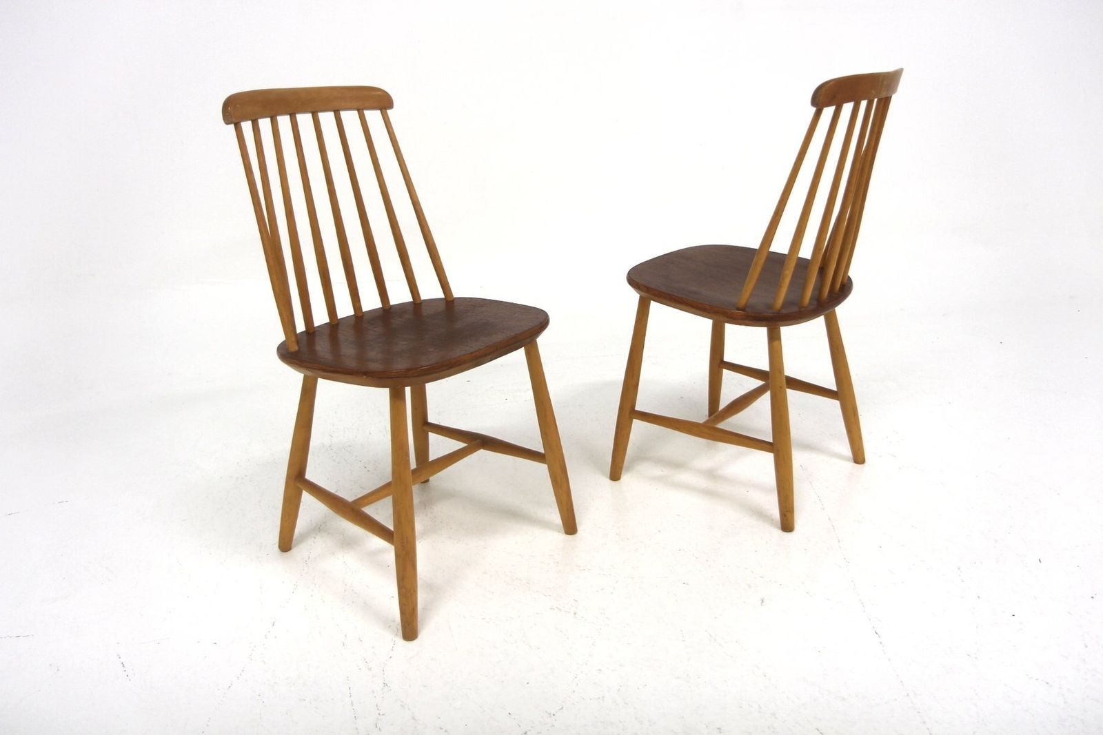 Pinnstol Scandinavian Chairs In Beech, Sweden, 1960, Set Of 2 photo for sale