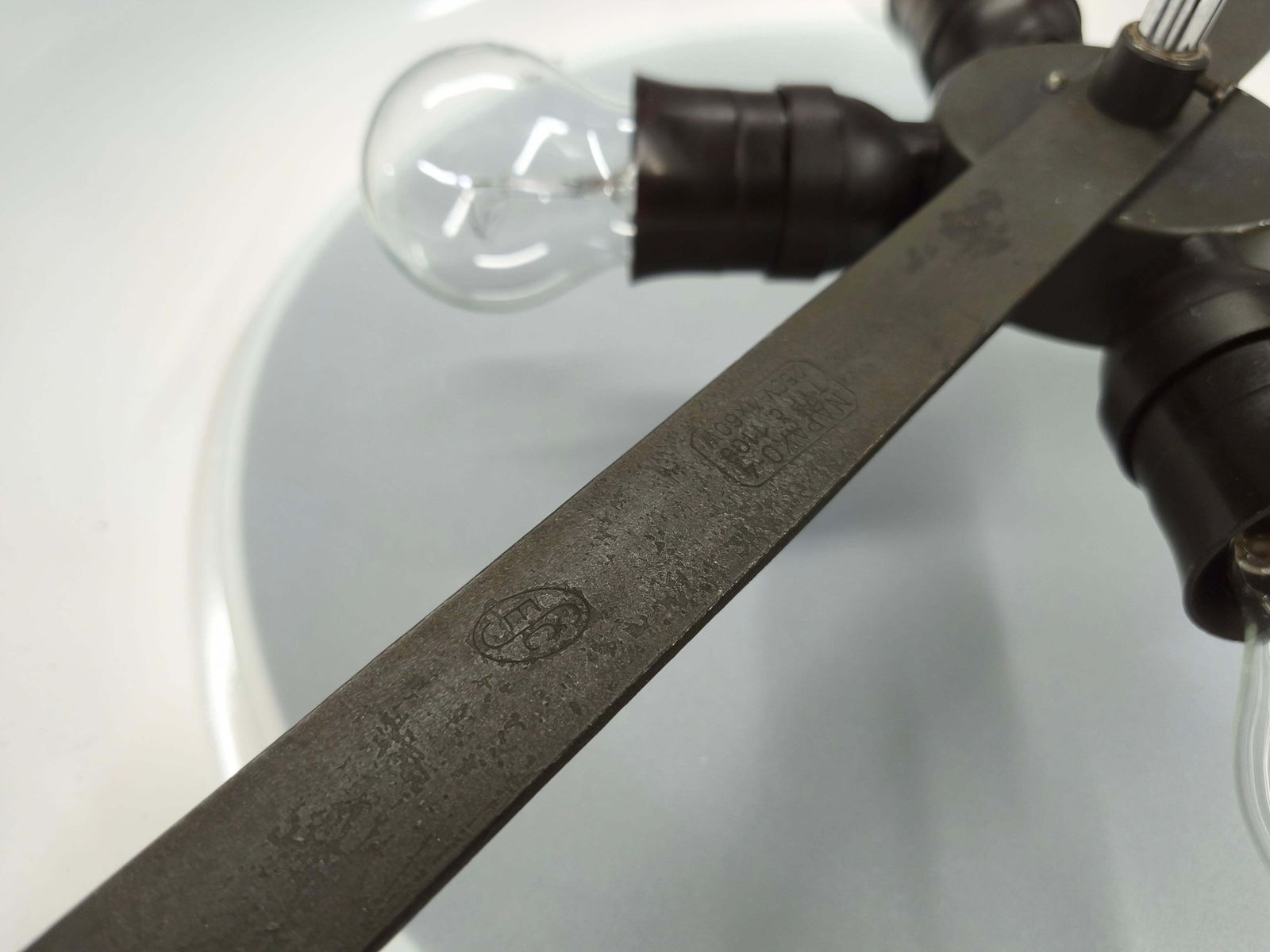 Bauhaus Ufo Pendant Lamp By Josef Hurka For Napako, 1930s photo vinterior
