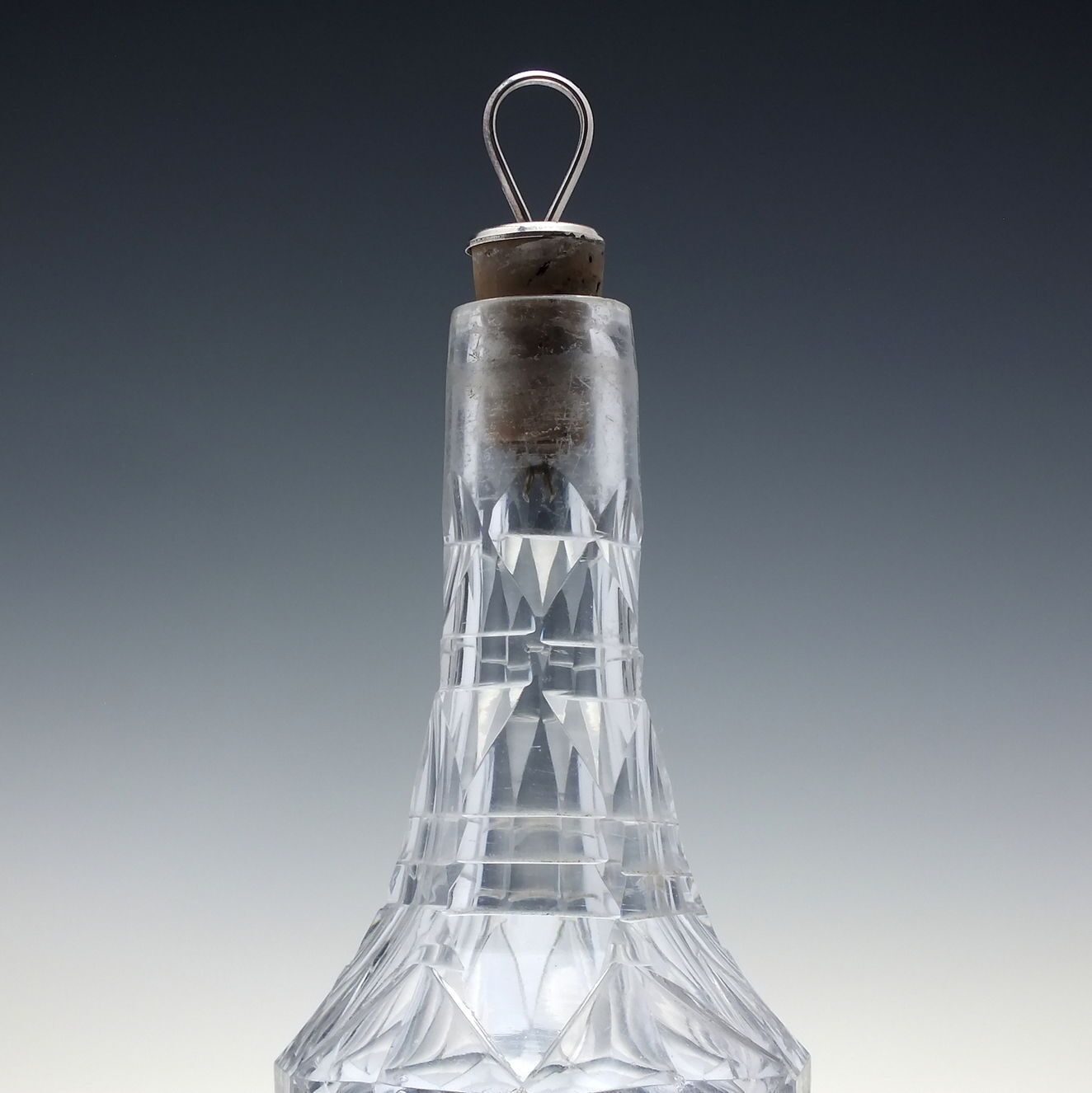 Pair Of Georgian Irish Cut Glass Oil & Vinegar Cruet Bottles With Silver Plated Stand C1770 80 photo buy