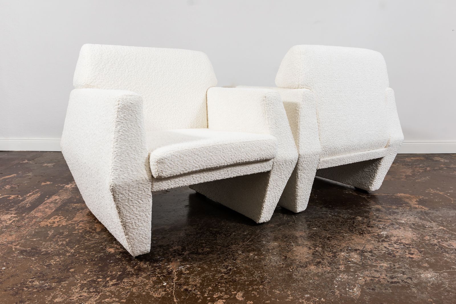photo for sale Geometric Vintage Armchairs By Lfm, Poland, 1970s, Set Of 2