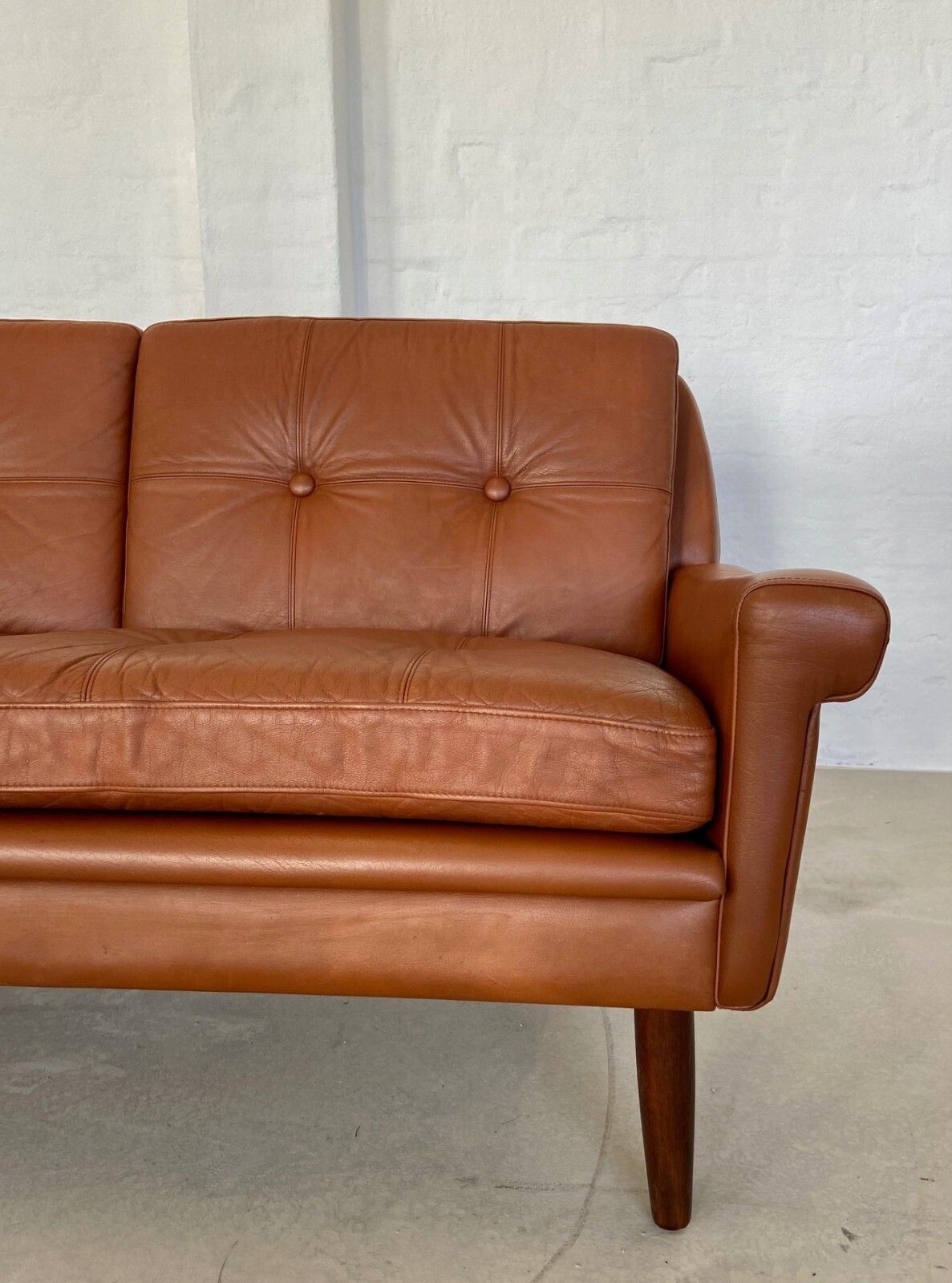Vintage Danish Retro Svend Skipper 2 Person Sofa In Cognac Leather 1960s photo 1995.0