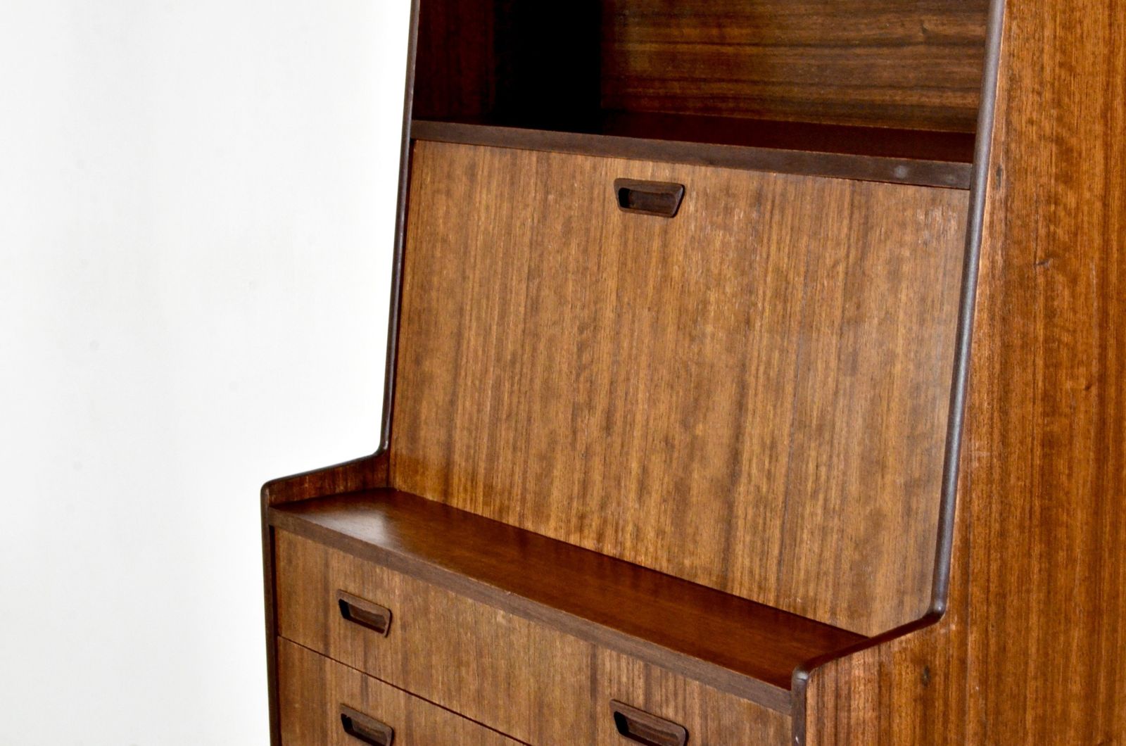 Midcentury Danish Bookcase / Bureau In Stunning Afromosia. Vintage Modern / Retro / Scandinavian. photo for sale