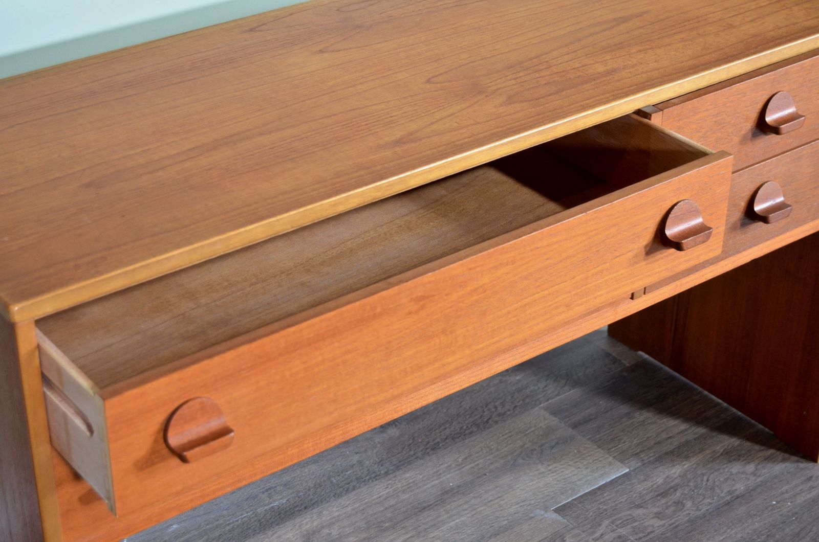 Vintage Midcentury 'Stag' Teak Console Table / Dressing Table /Drawers/ Sideboard. Delivery. Modern / Retro / Danish Style. photo for sale