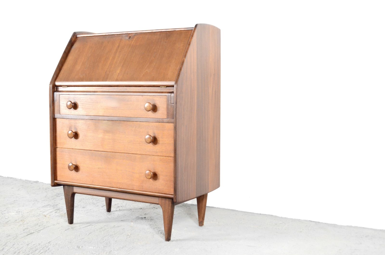 Vintage Danish Style Bureau / Cabinet In Afromosia By A. Younger
