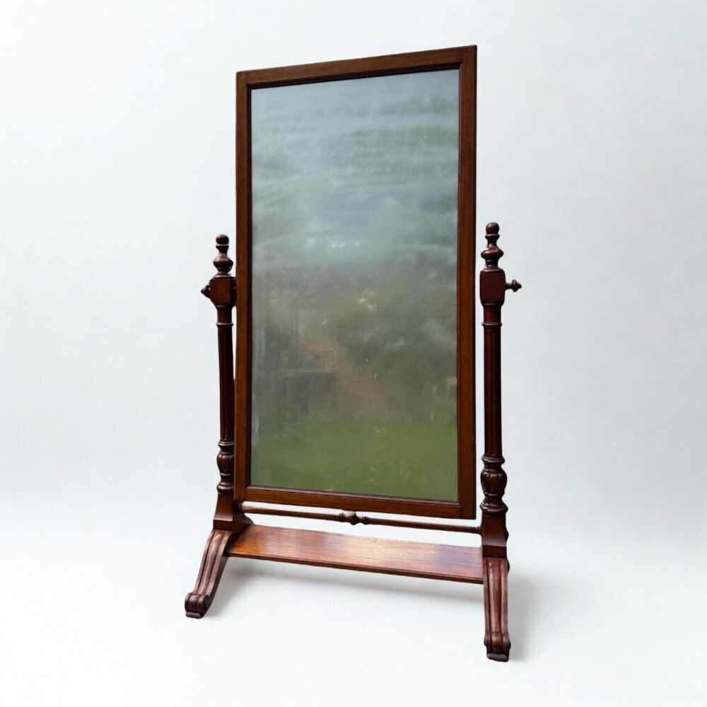 Antique 19thc Mahogany Full Length Cheval Dressing Mirror photo furniture