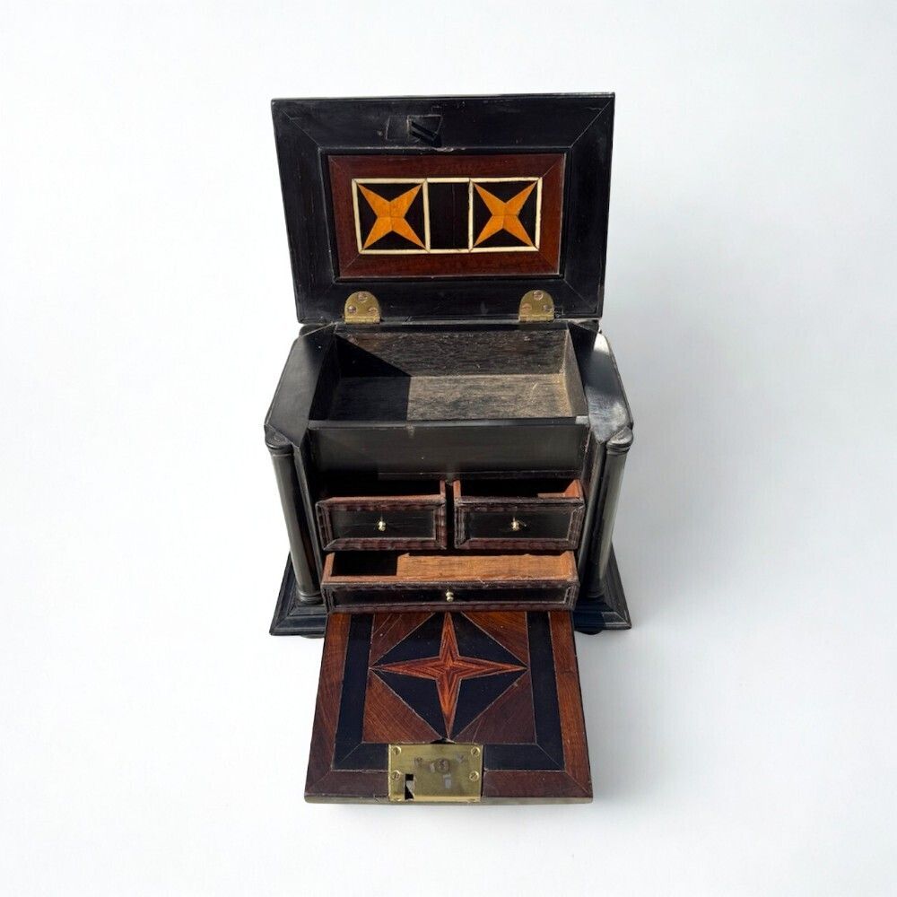 Fine 18th Century Flemish Ebony & Parquetry Table Casket photo for sale