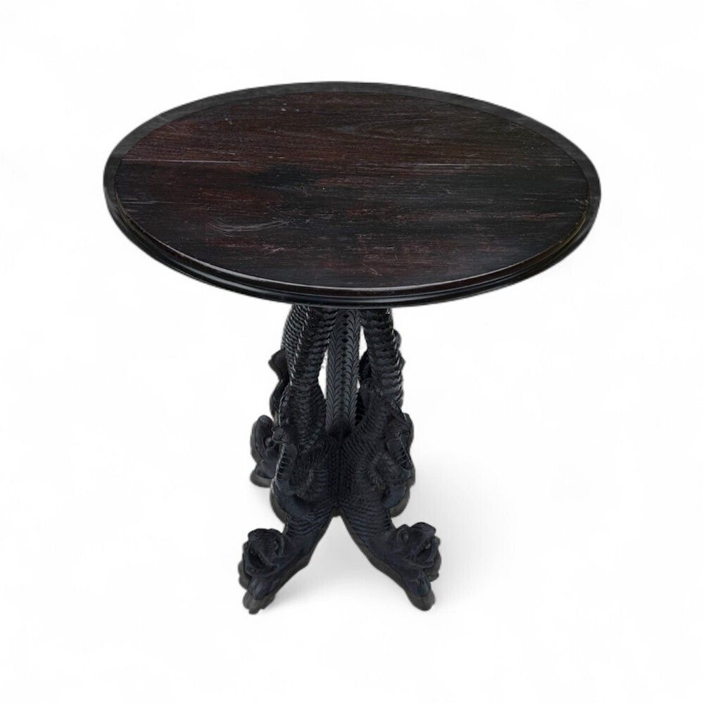 19th Century Far Eastern Rosewood Dragon Table photo furniture