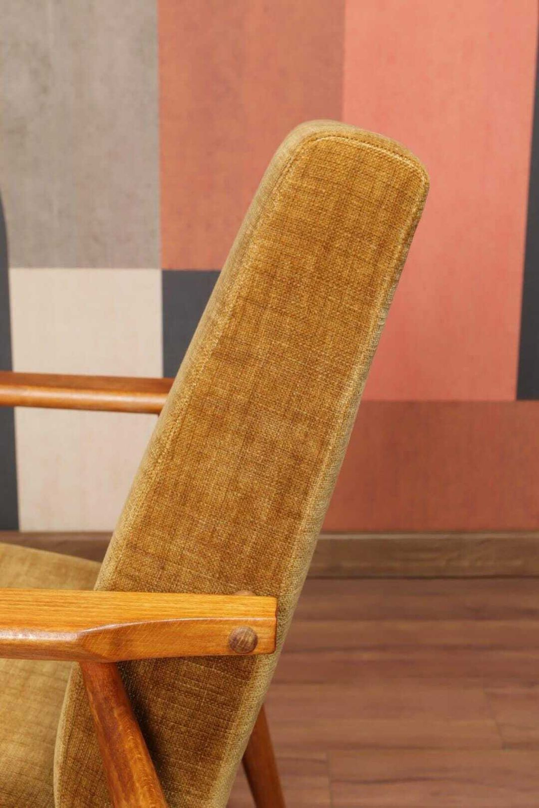 photo for sale Lounge Chair Amber Upholstery Vintage Design, 1960