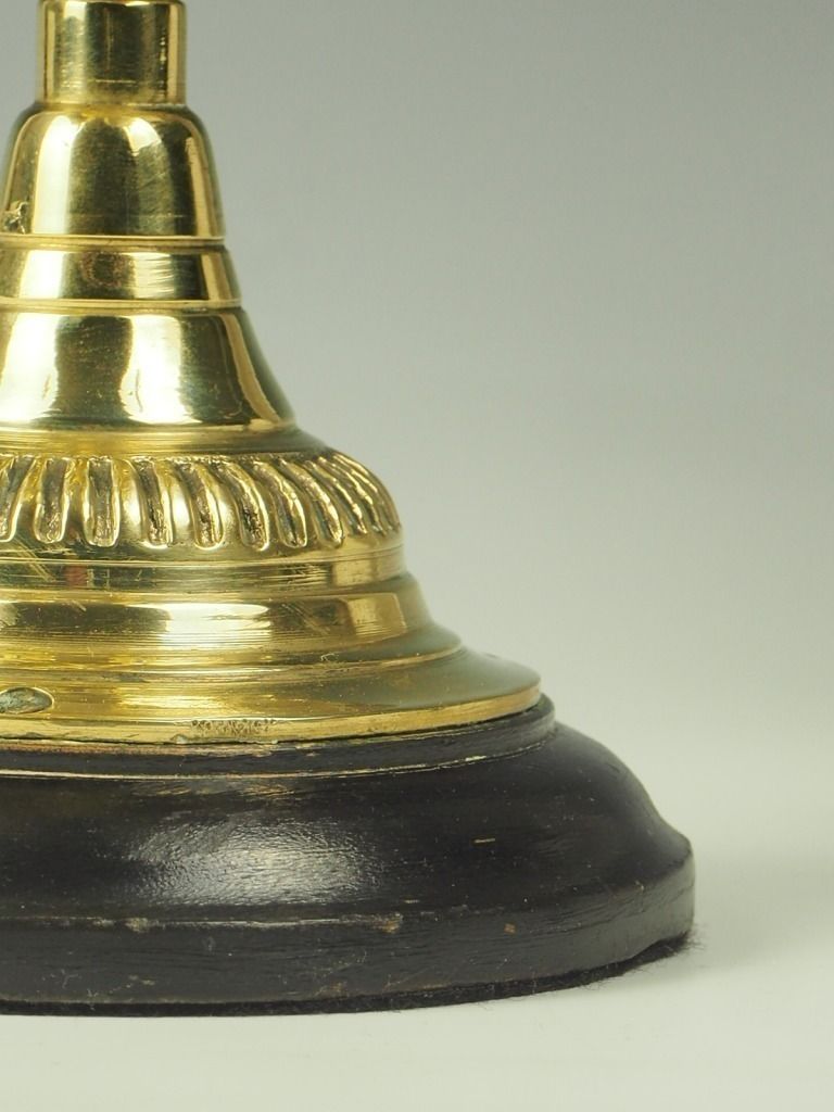 photo for sale Antique Brass Candelabra Oil And Wick Lamp – Signed