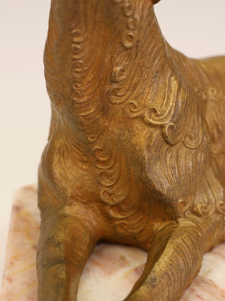 photo furniture A Fine Pair Of French Art Deco Gold Patinated Saluki Sculptures