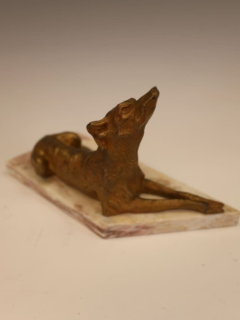 Home Decor A Fine Pair Of French Art Deco Gold Patinated Saluki Sculptures photo