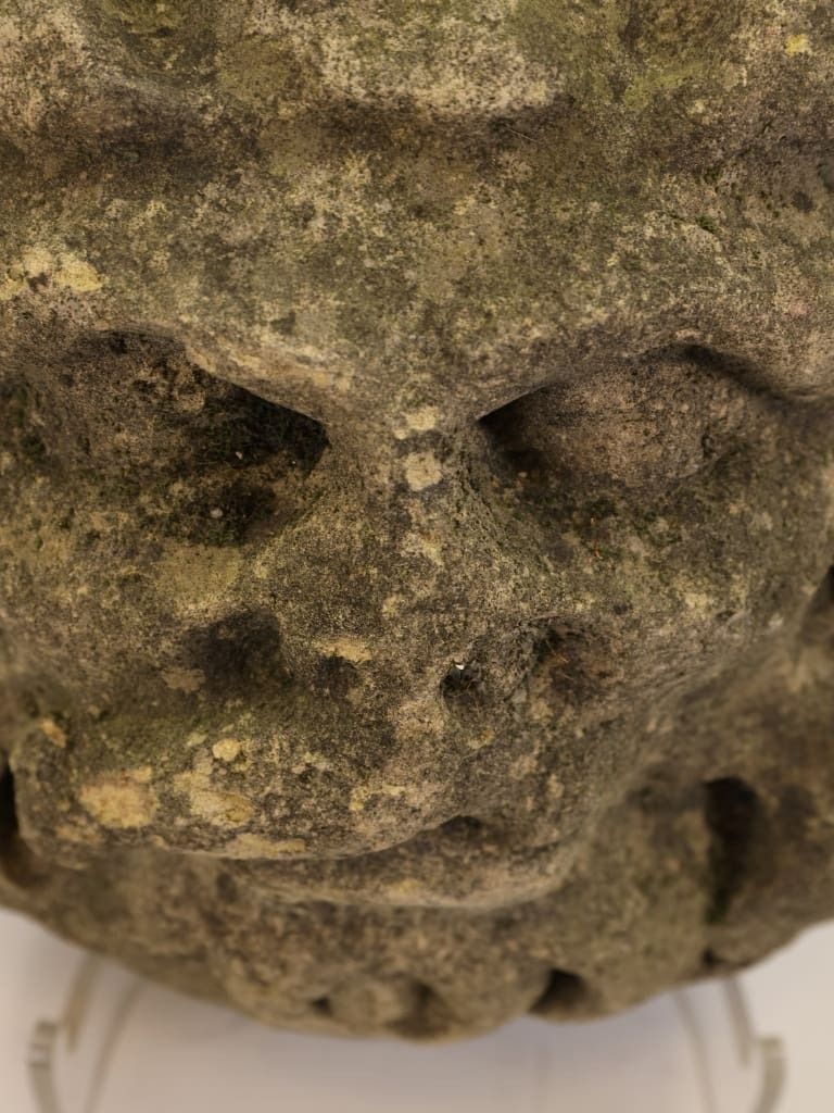 Rare 17th Century English Carved Stone Corbel Head photo Art