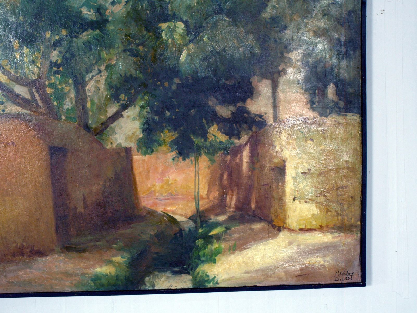 Large Atmospheric French Village Landscape, Attributed To étienne Bellan. photo for sale