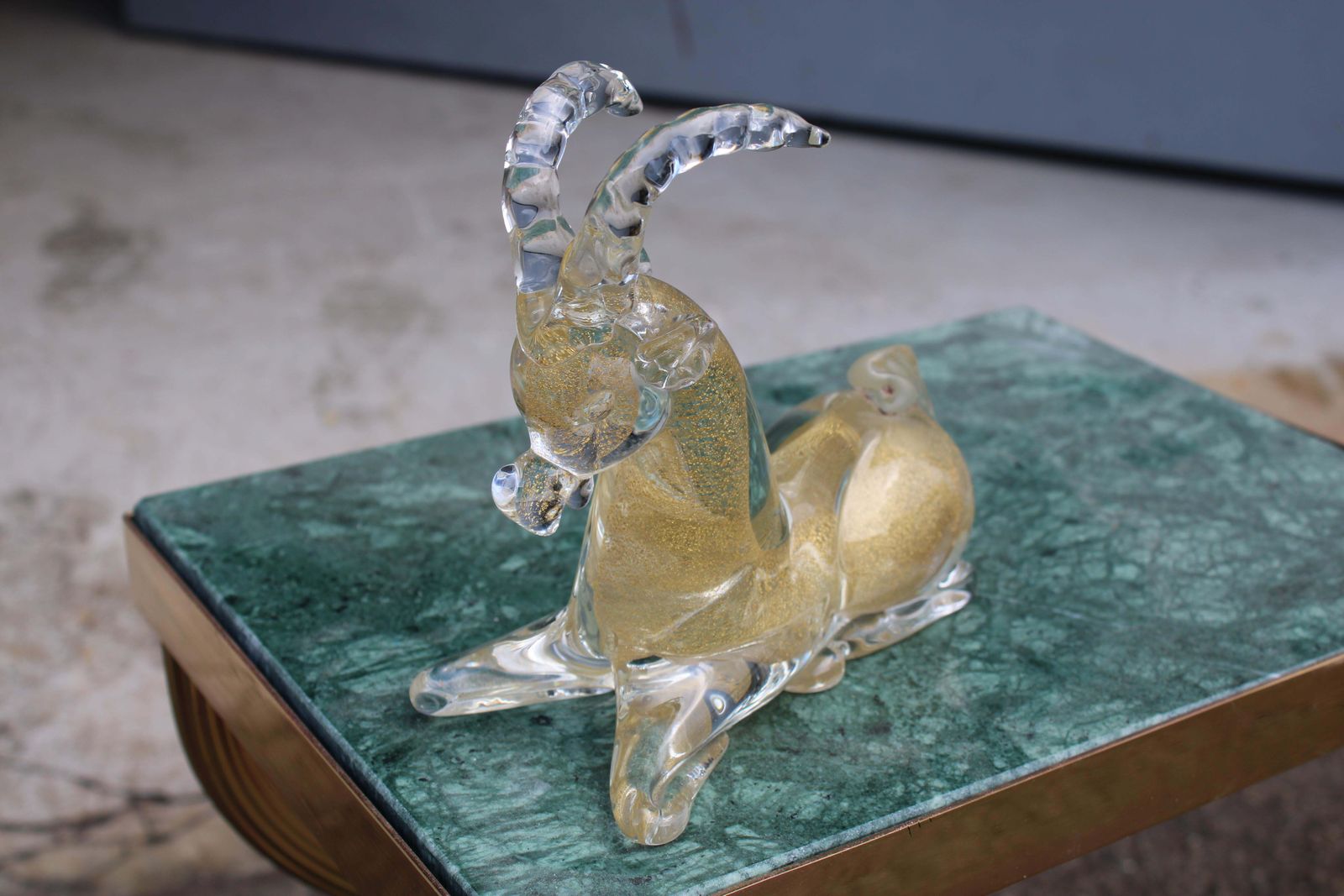 Art Capricorn In Murano Glass By Seguso 1950 Italy Gold Dust. photo
